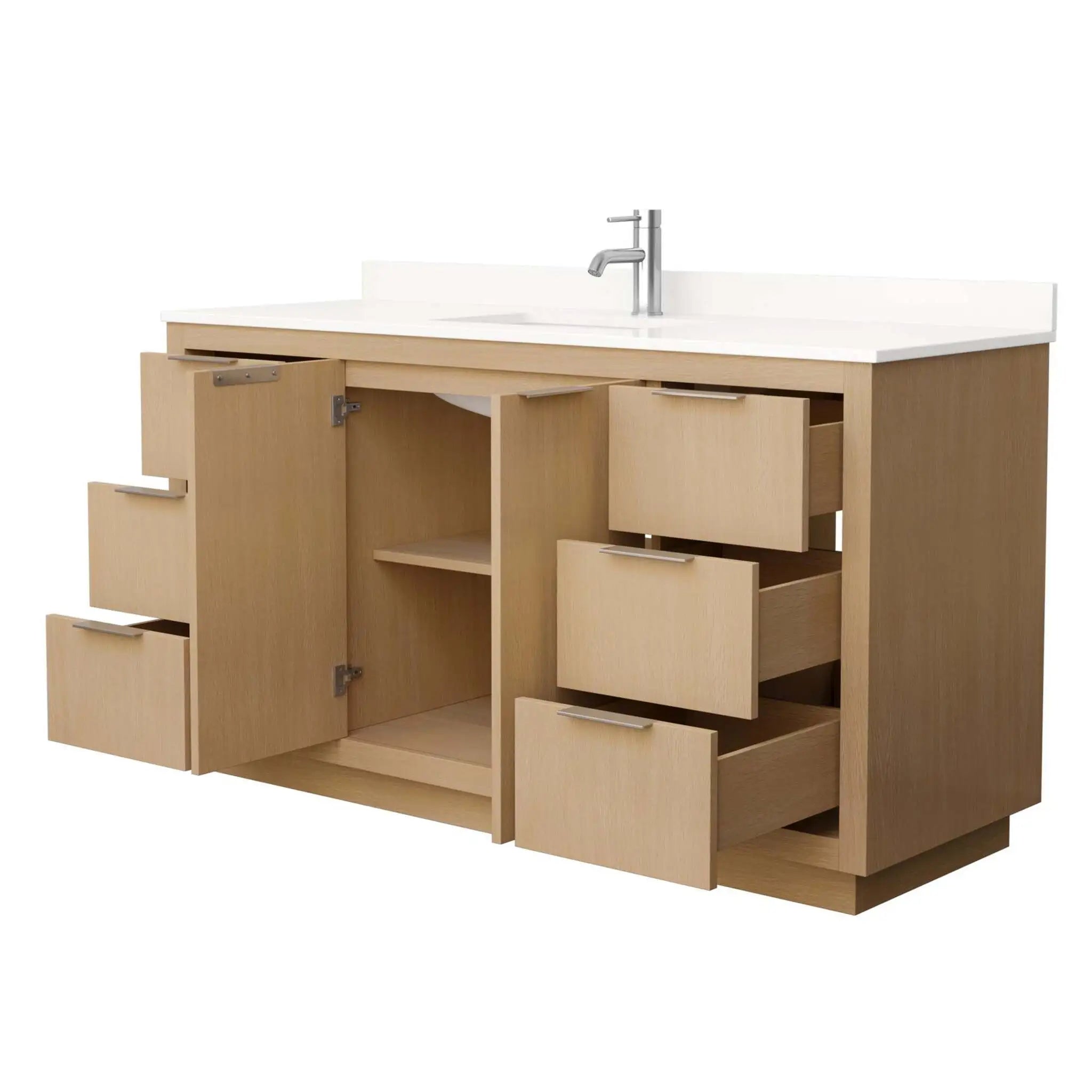 60" Maroni Single Bathroom Vanity in Light Straw with Brushed Nickel Trim by Wyndham
