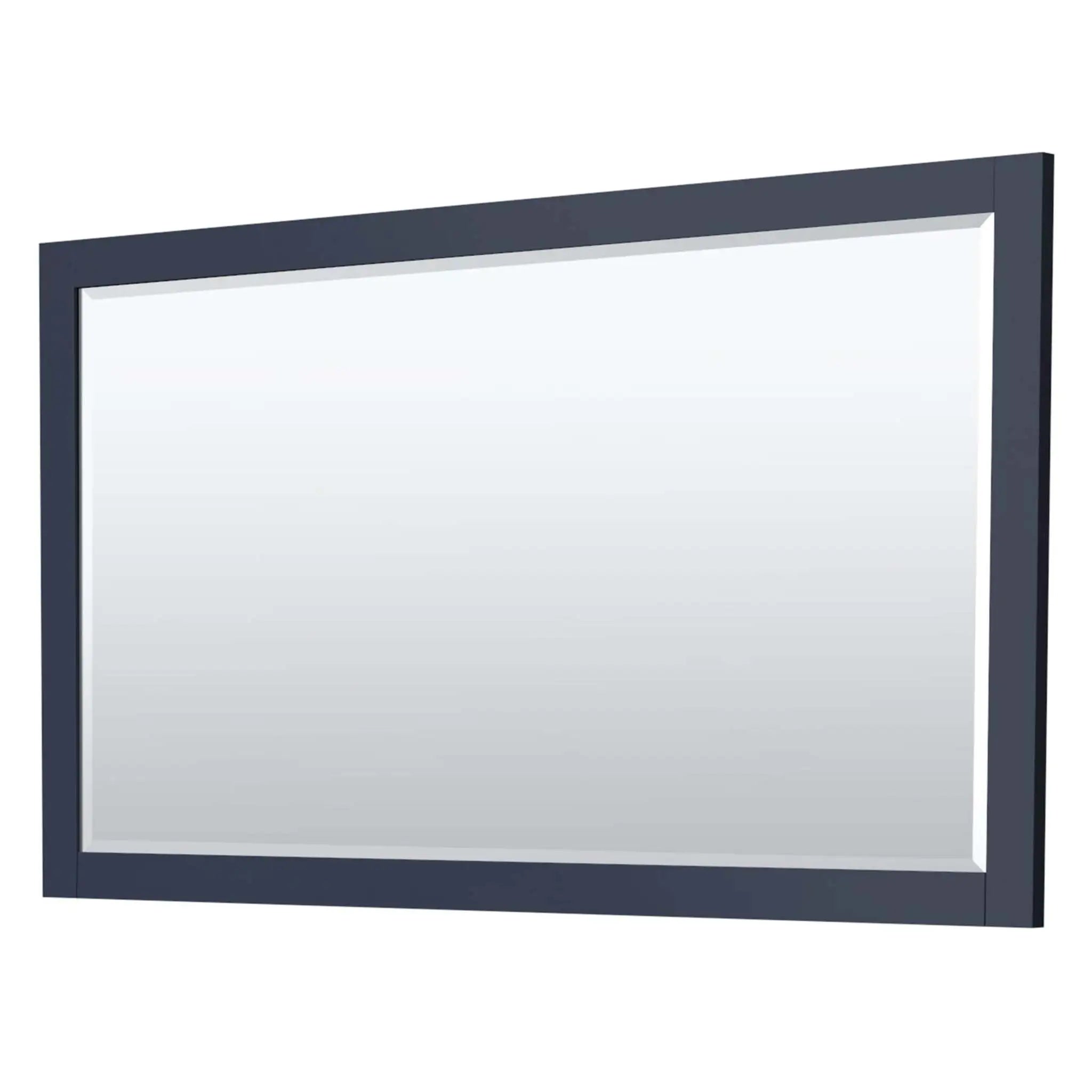 60" Miranda Double Bathroom Vanity in Dark Blue with Brushed Gold Trim & 58" Mirror by Wyndham