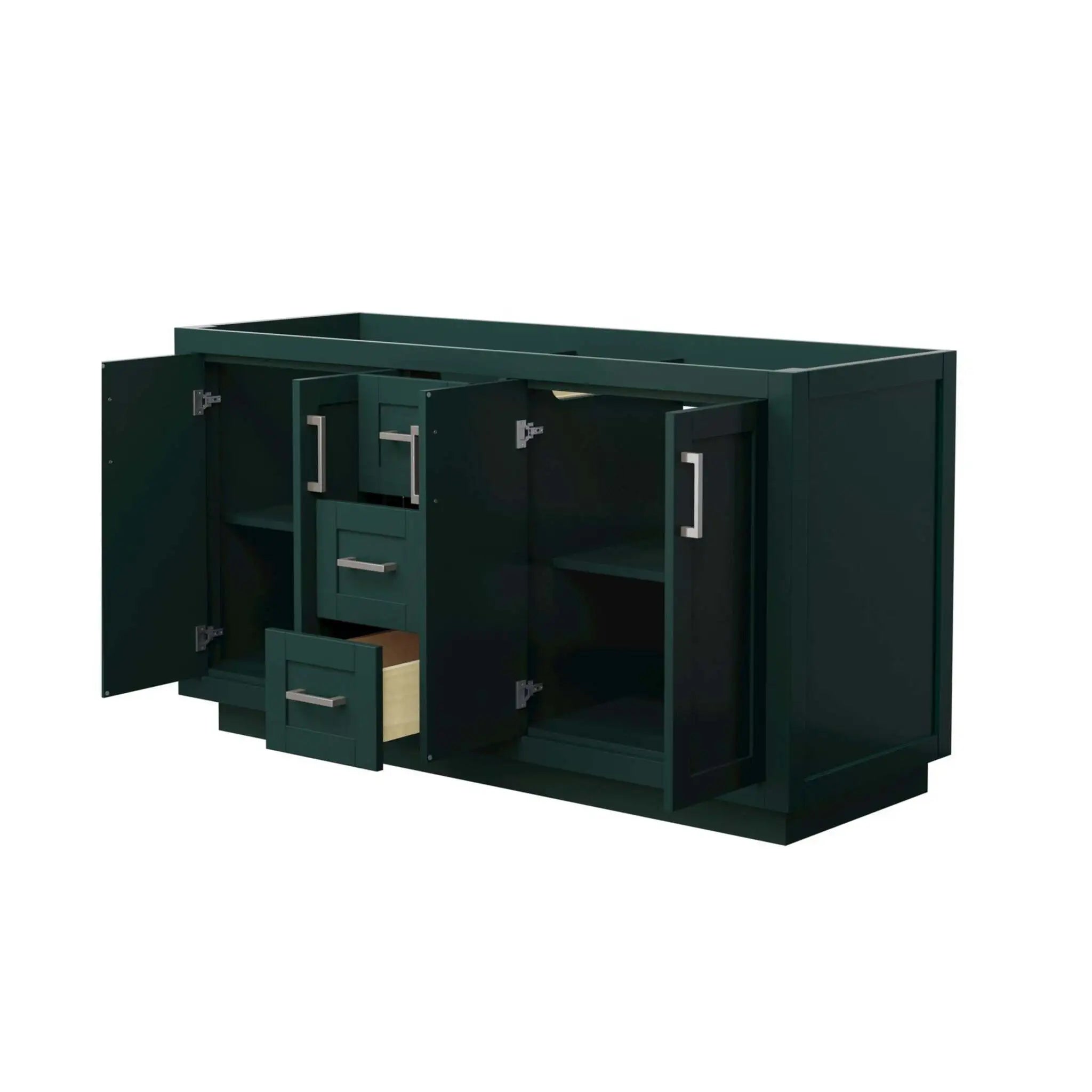 60" Miranda Double Bathroom Vanity in Green with Brushed Nickel Trim by Wyndham