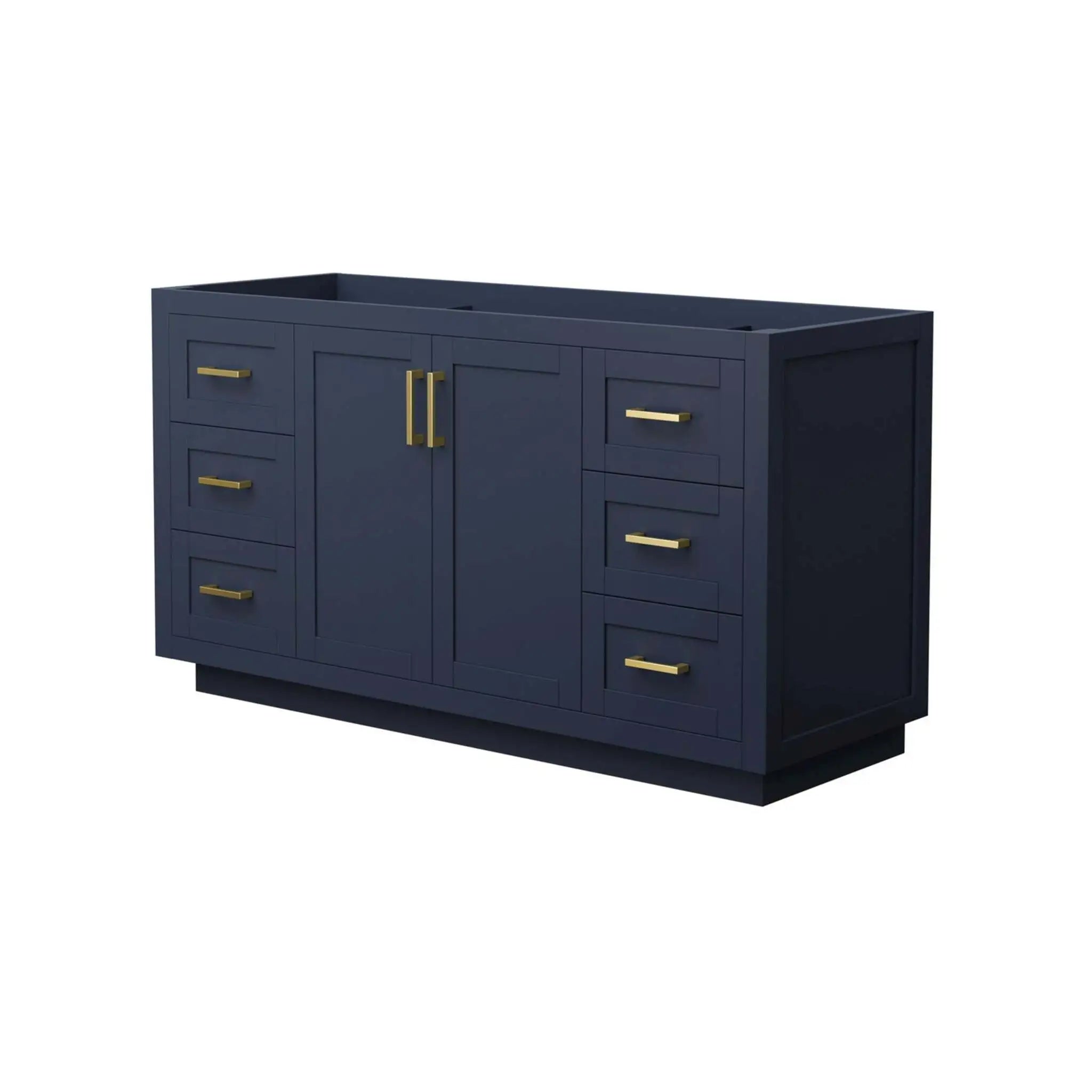 60" Miranda Single Bathroom Vanity in Dark Blue with Brushed Gold Trim by Wyndham