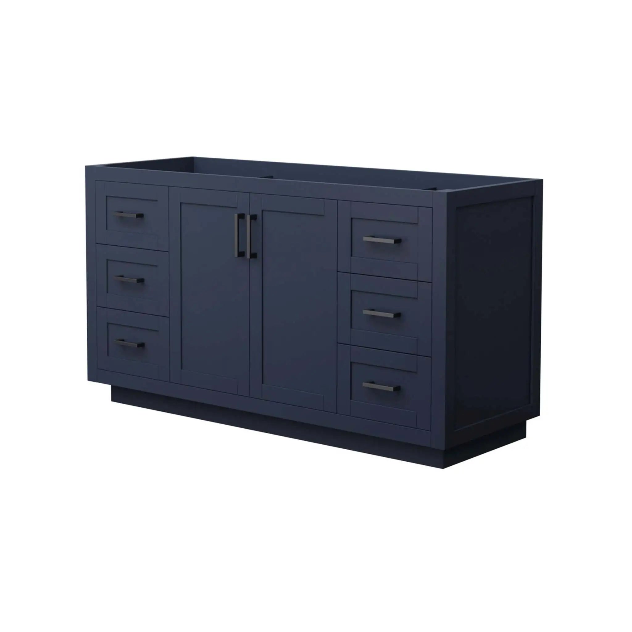 60" Miranda Single Bathroom Vanity in Dark Blue with Matte Black Trim by Wyndham
