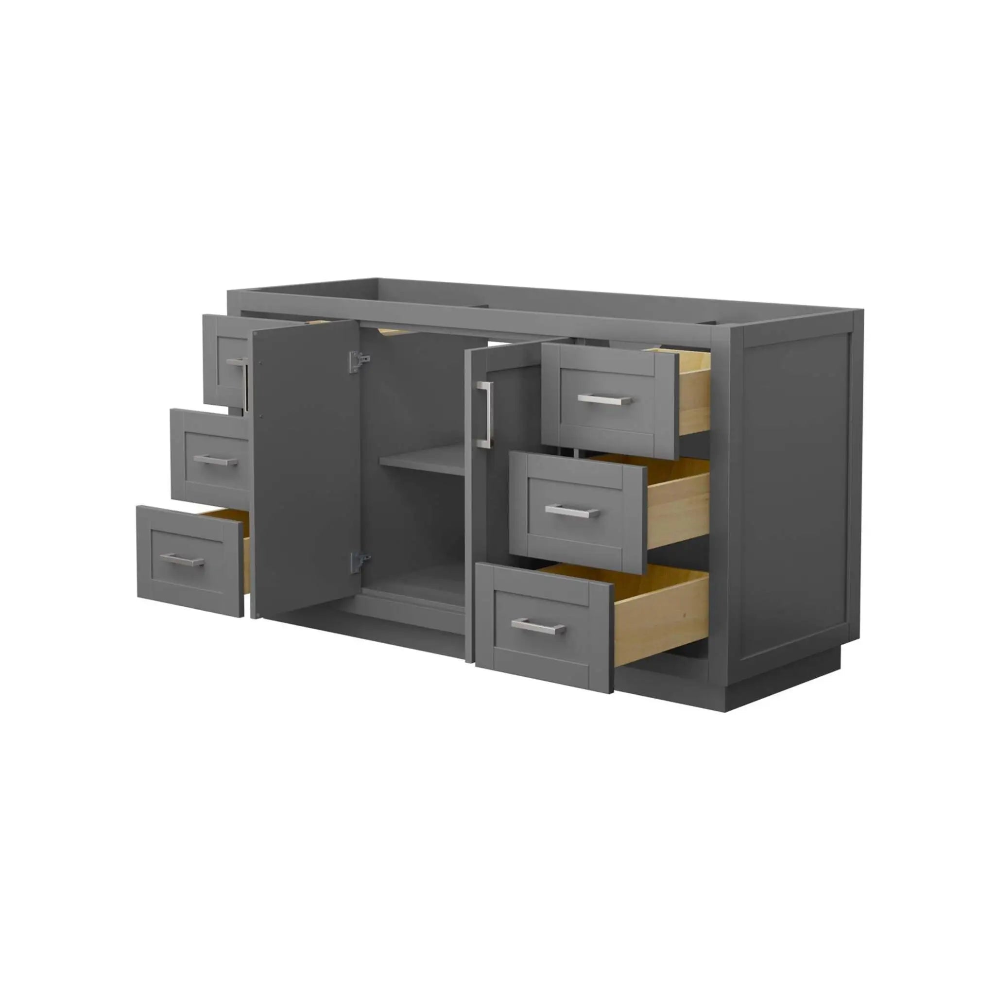60" Miranda Single Bathroom Vanity in Dark Gray with Brushed Nickel Trim by Wyndham