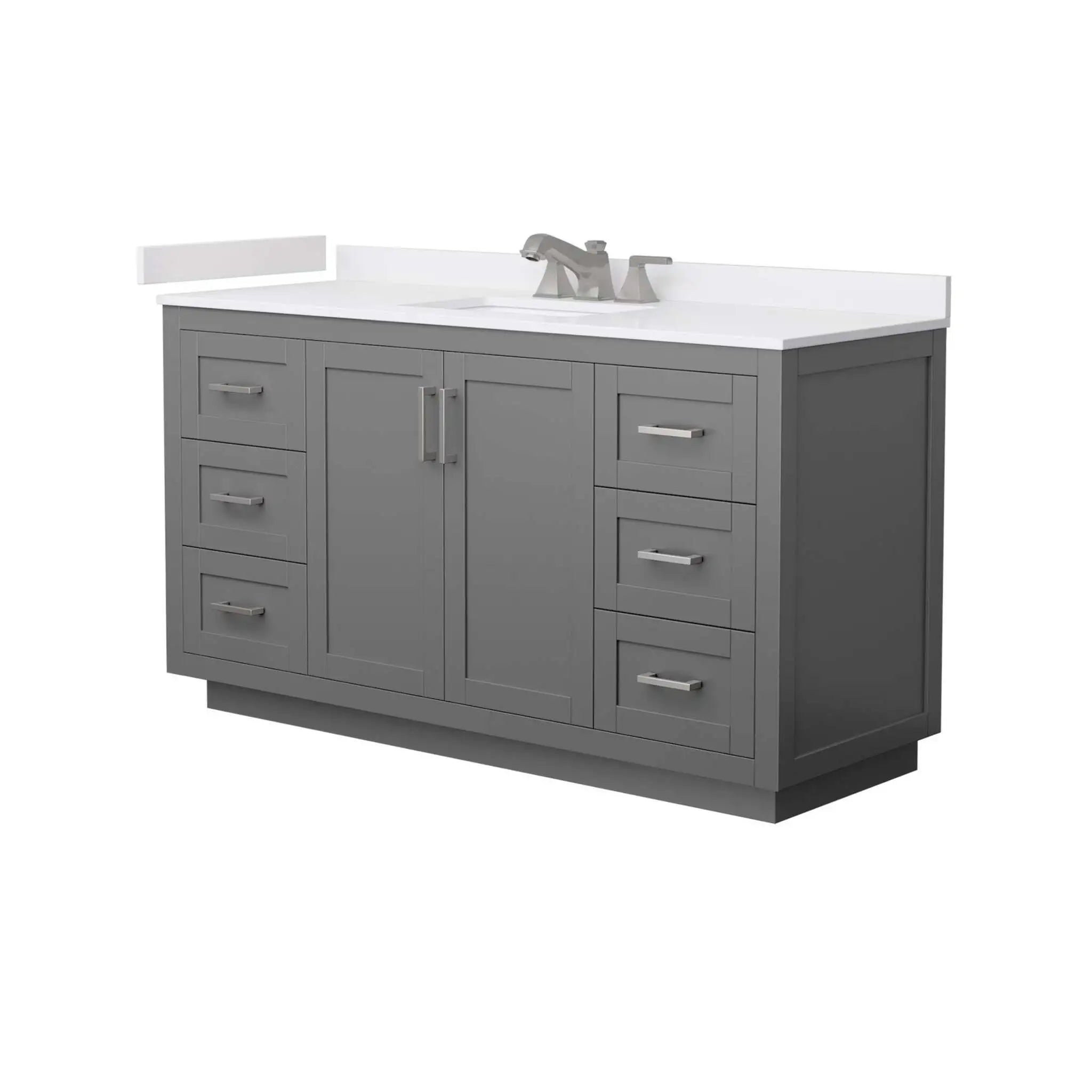 60" Miranda Single Bathroom Vanity in Dark Gray with Brushed Nickel Trim by Wyndham