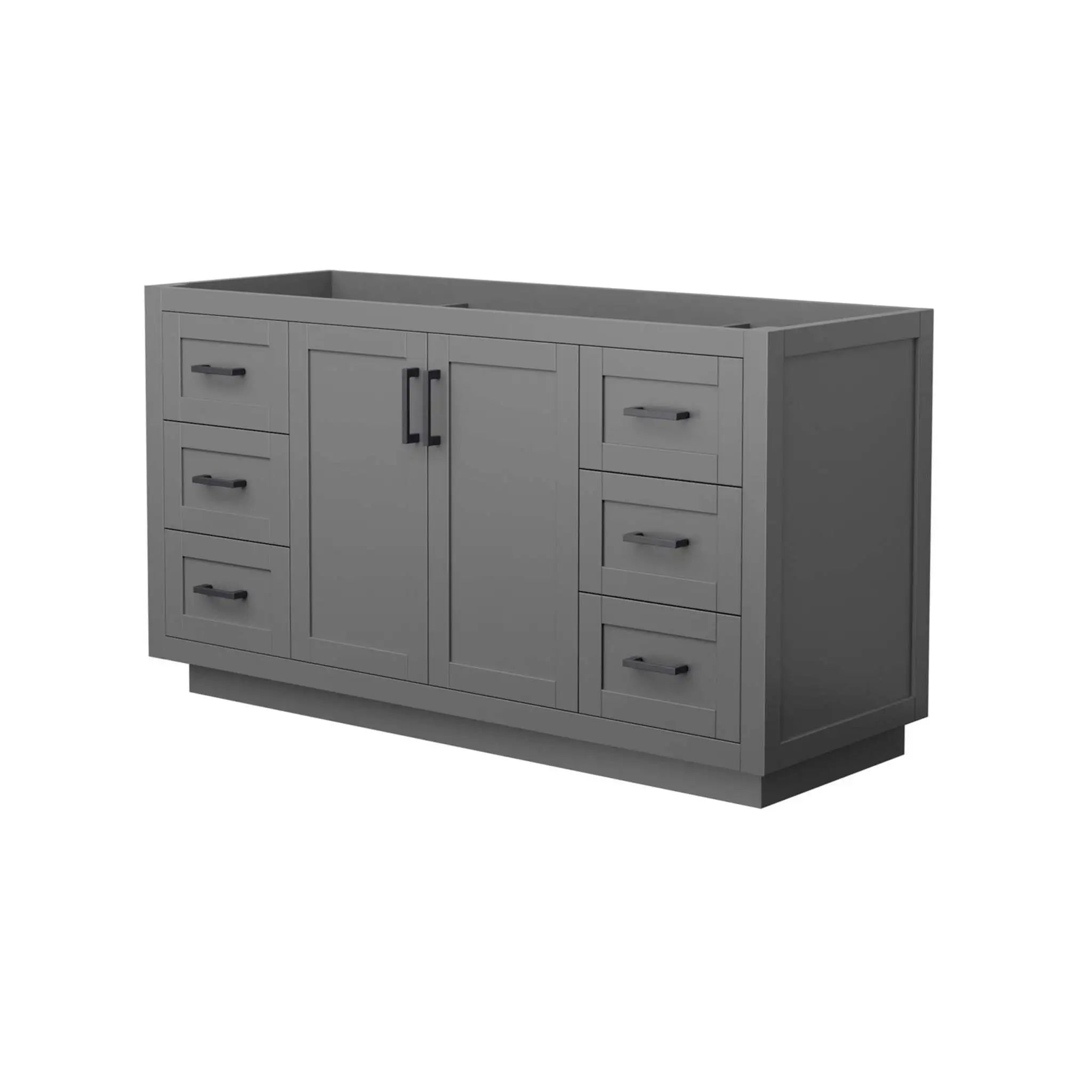 60" Miranda Single Bathroom Vanity in Dark Gray with Matte Black Trim by Wyndham