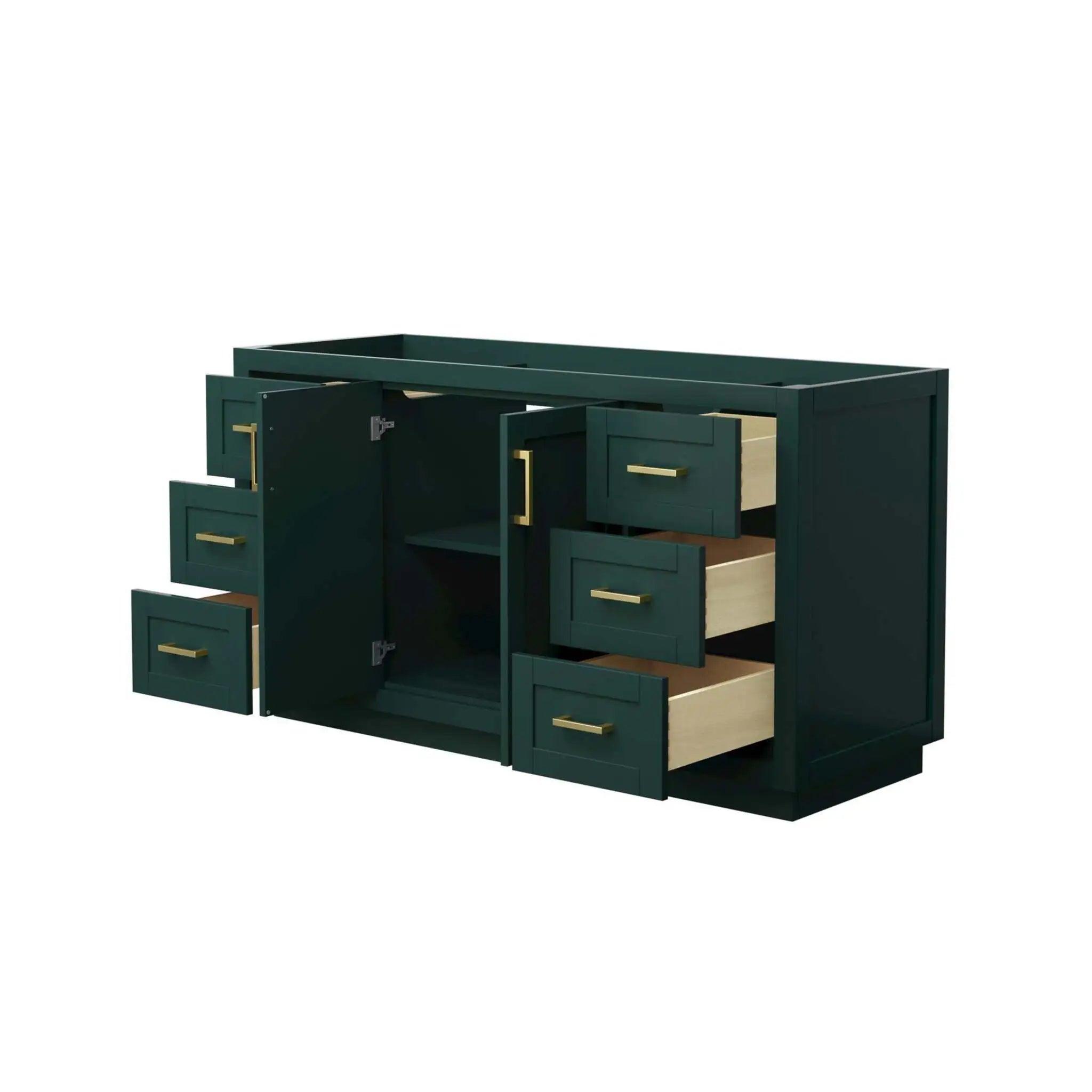 60" Miranda Single Bathroom Vanity in Green with Brushed Gold Trim by Wyndham
