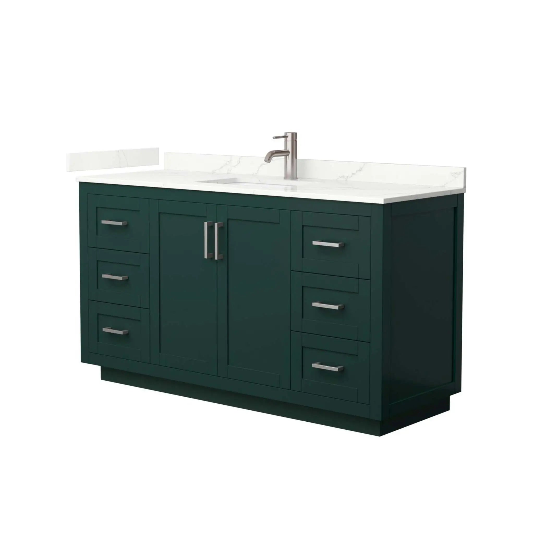 60" Miranda Single Bathroom Vanity in Green with Brushed Nickel Trim by Wyndham
