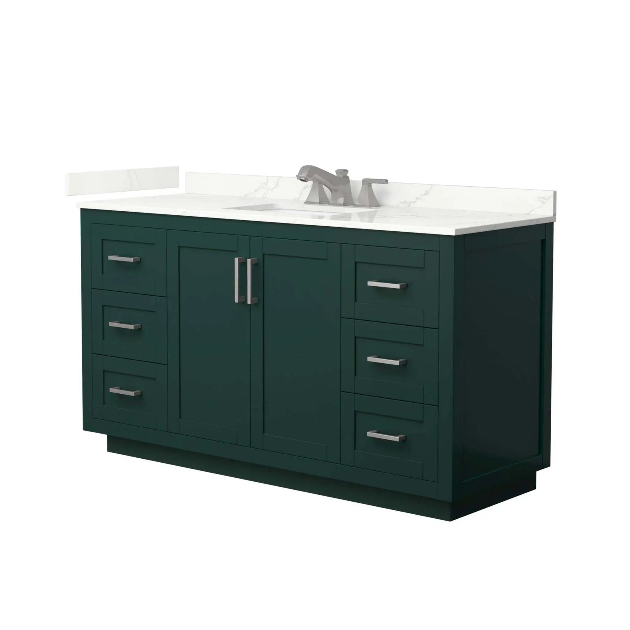 60" Miranda Single Bathroom Vanity in Green with Brushed Nickel Trim by Wyndham