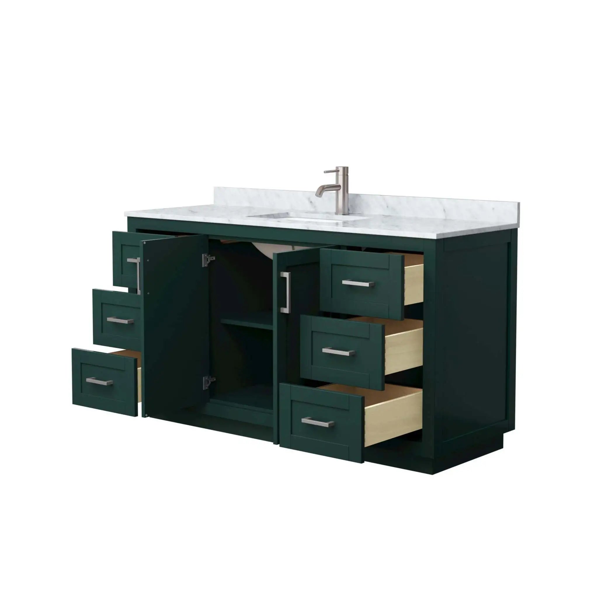 60" Miranda Single Bathroom Vanity in Green with Brushed Nickel Trim by Wyndham