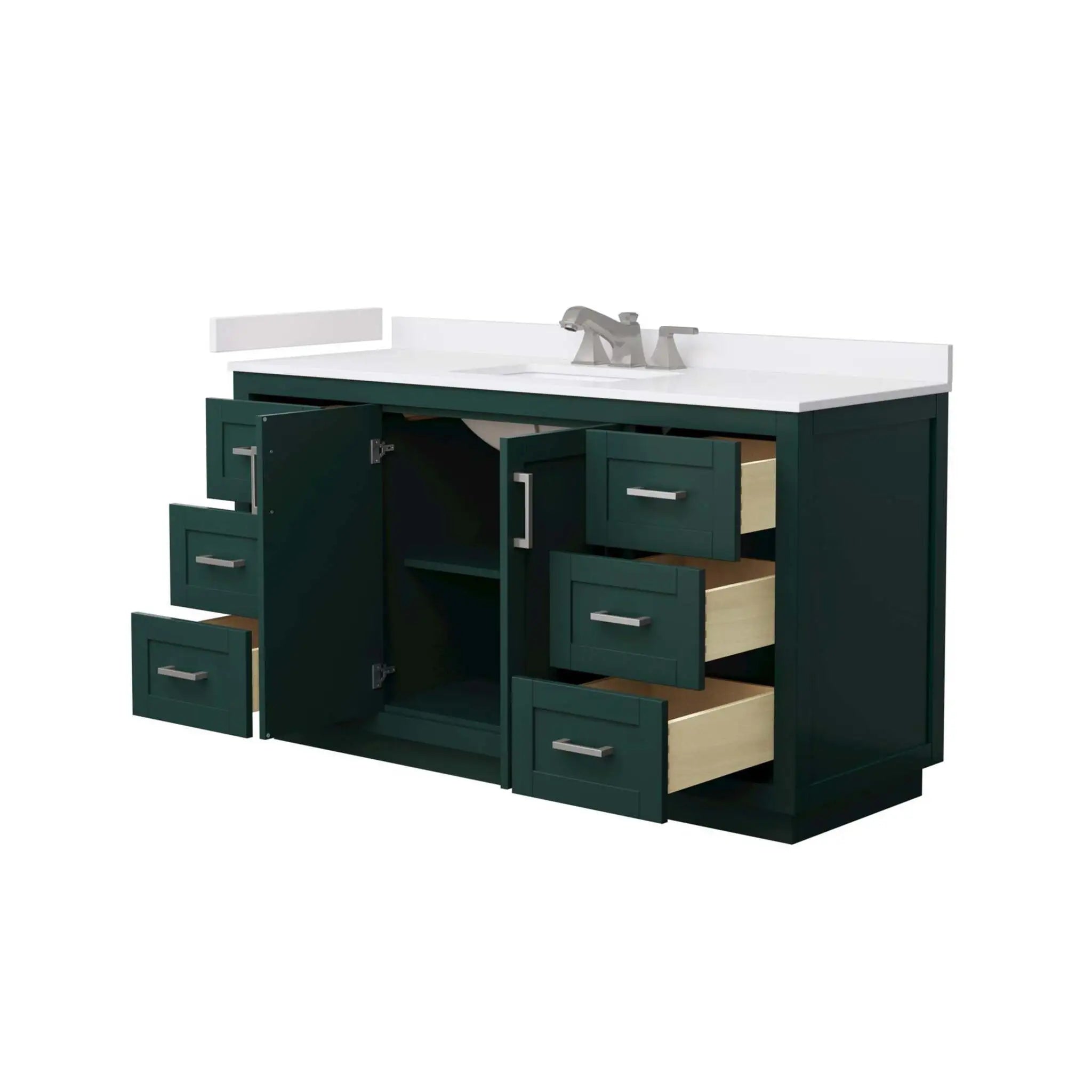 60" Miranda Single Bathroom Vanity in Green with Brushed Nickel Trim by Wyndham