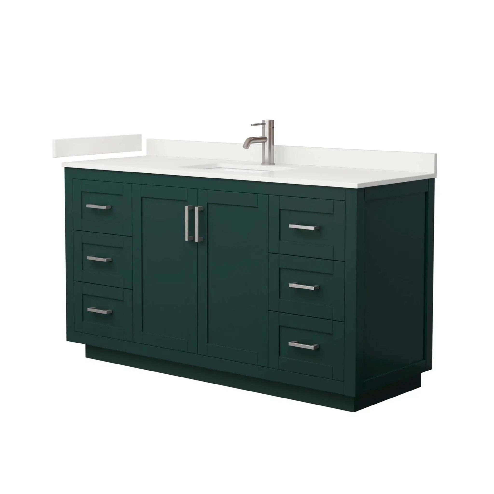 60" Miranda Single Bathroom Vanity in Green with Brushed Nickel Trim by Wyndham