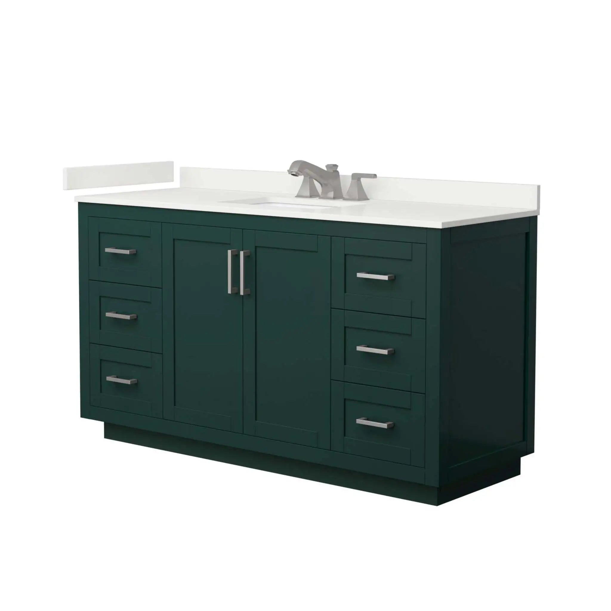 60" Miranda Single Bathroom Vanity in Green with Brushed Nickel Trim by Wyndham