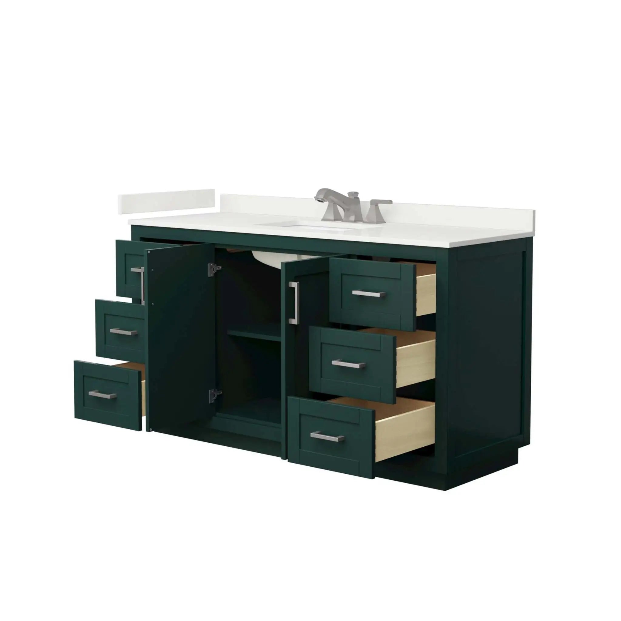 60" Miranda Single Bathroom Vanity in Green with Brushed Nickel Trim by Wyndham
