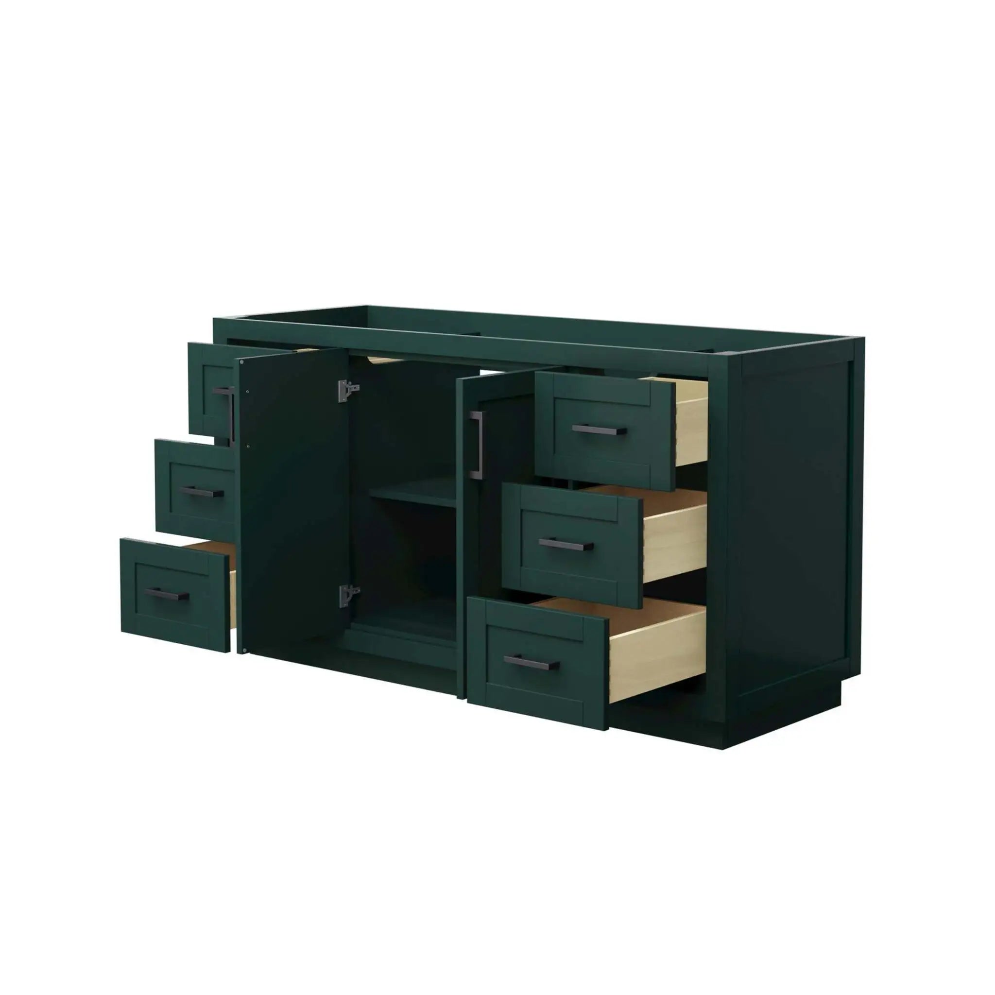 60" Miranda Single Bathroom Vanity in Green with Matte Black Trim by Wyndham