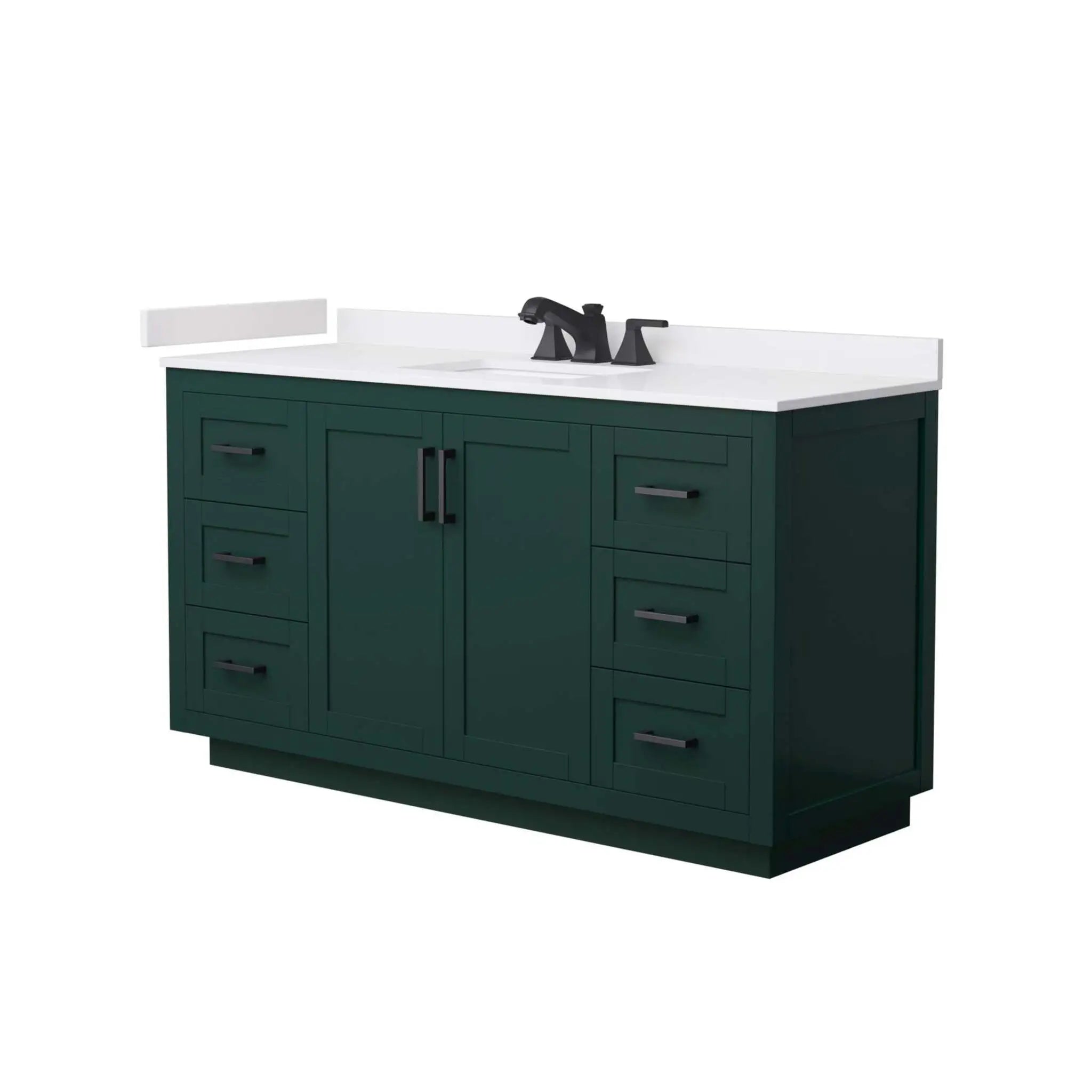 60" Miranda Single Bathroom Vanity in Green with Matte Black Trim by Wyndham