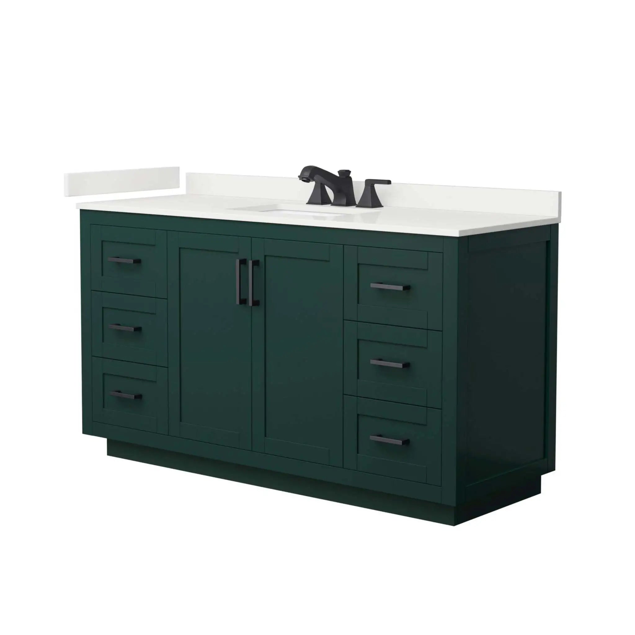 60" Miranda Single Bathroom Vanity in Green with Matte Black Trim by Wyndham