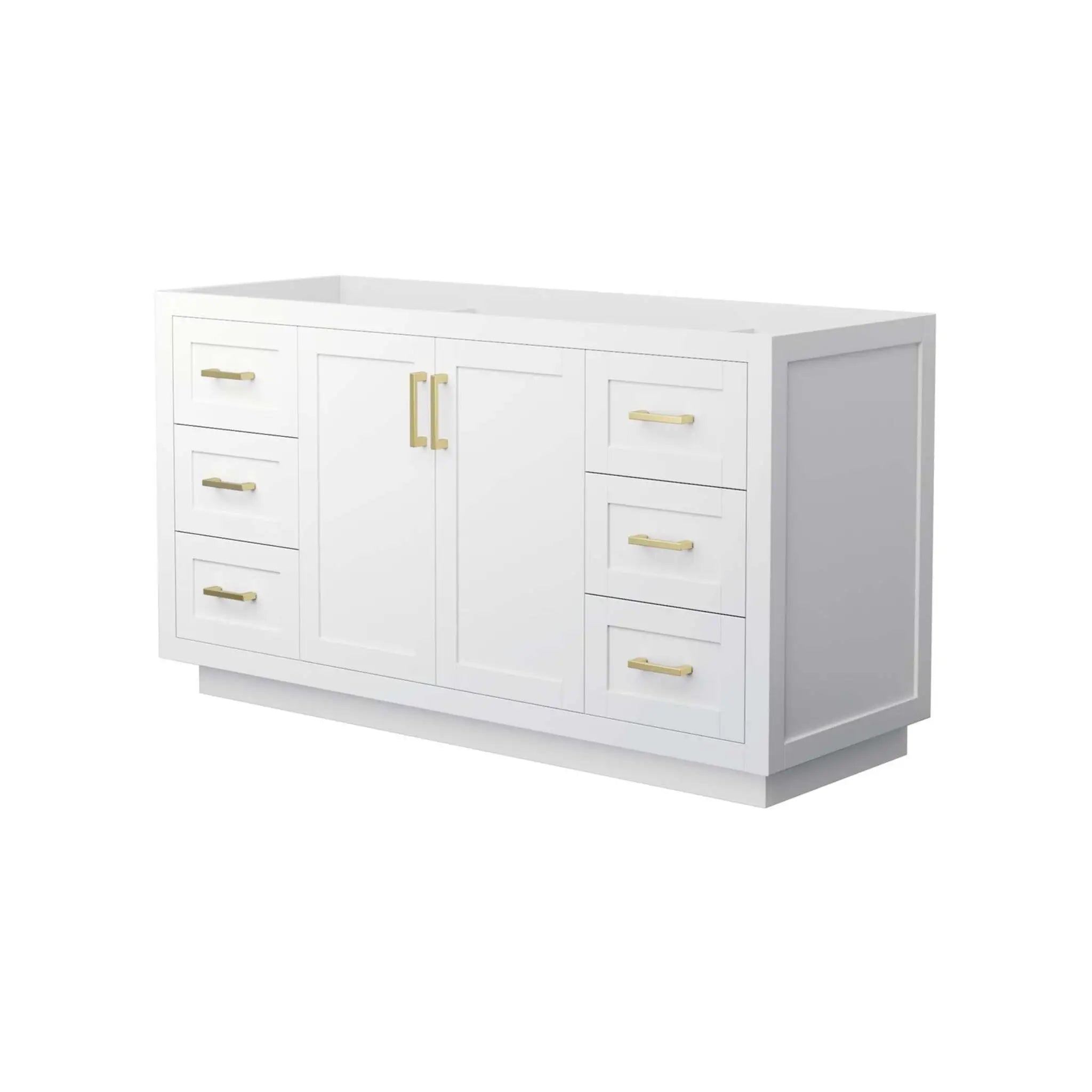 60" Miranda Single Bathroom Vanity in White with Brushed Gold Trim by Wyndham