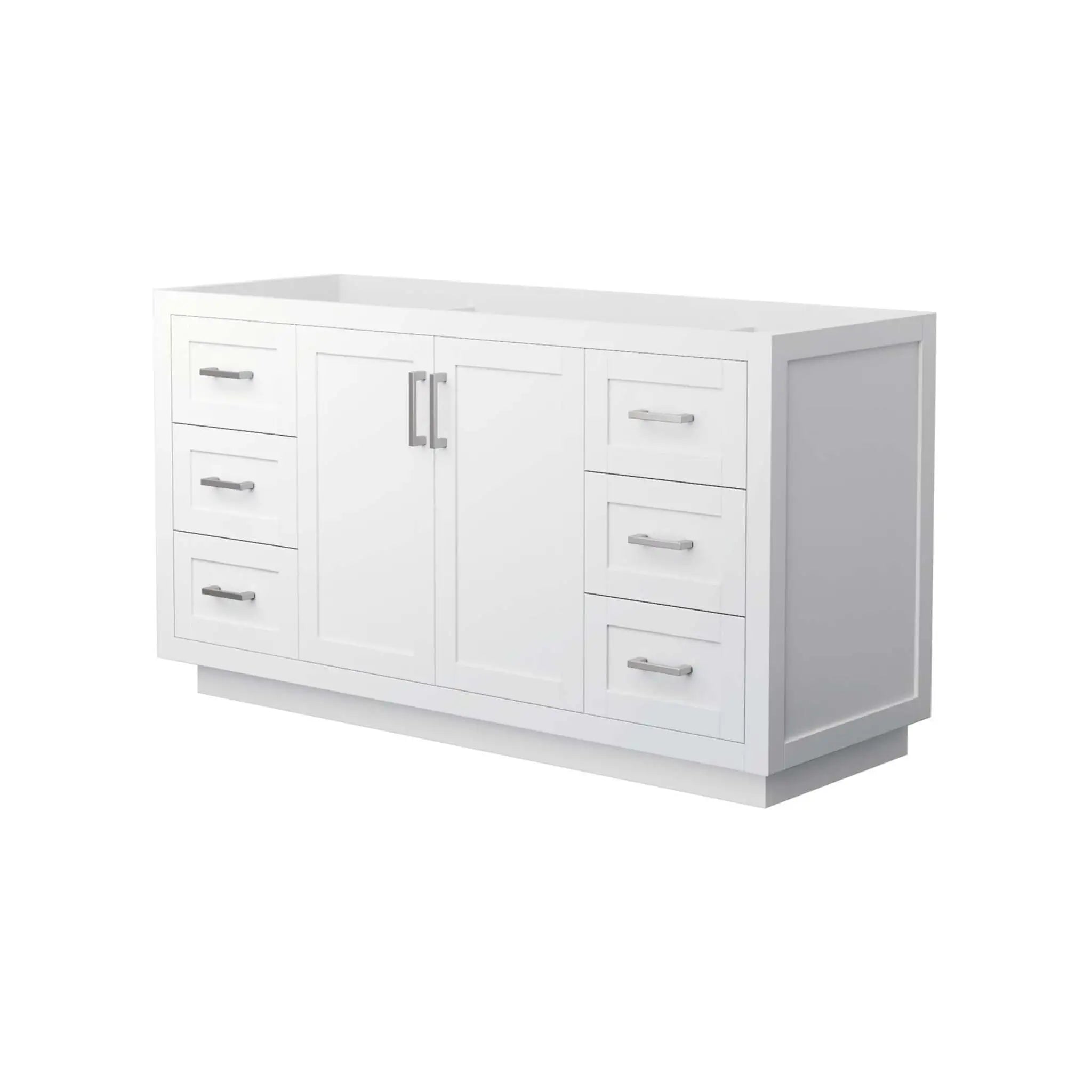 60" Miranda Single Bathroom Vanity in White with Brushed Nickel Trim by Wyndham