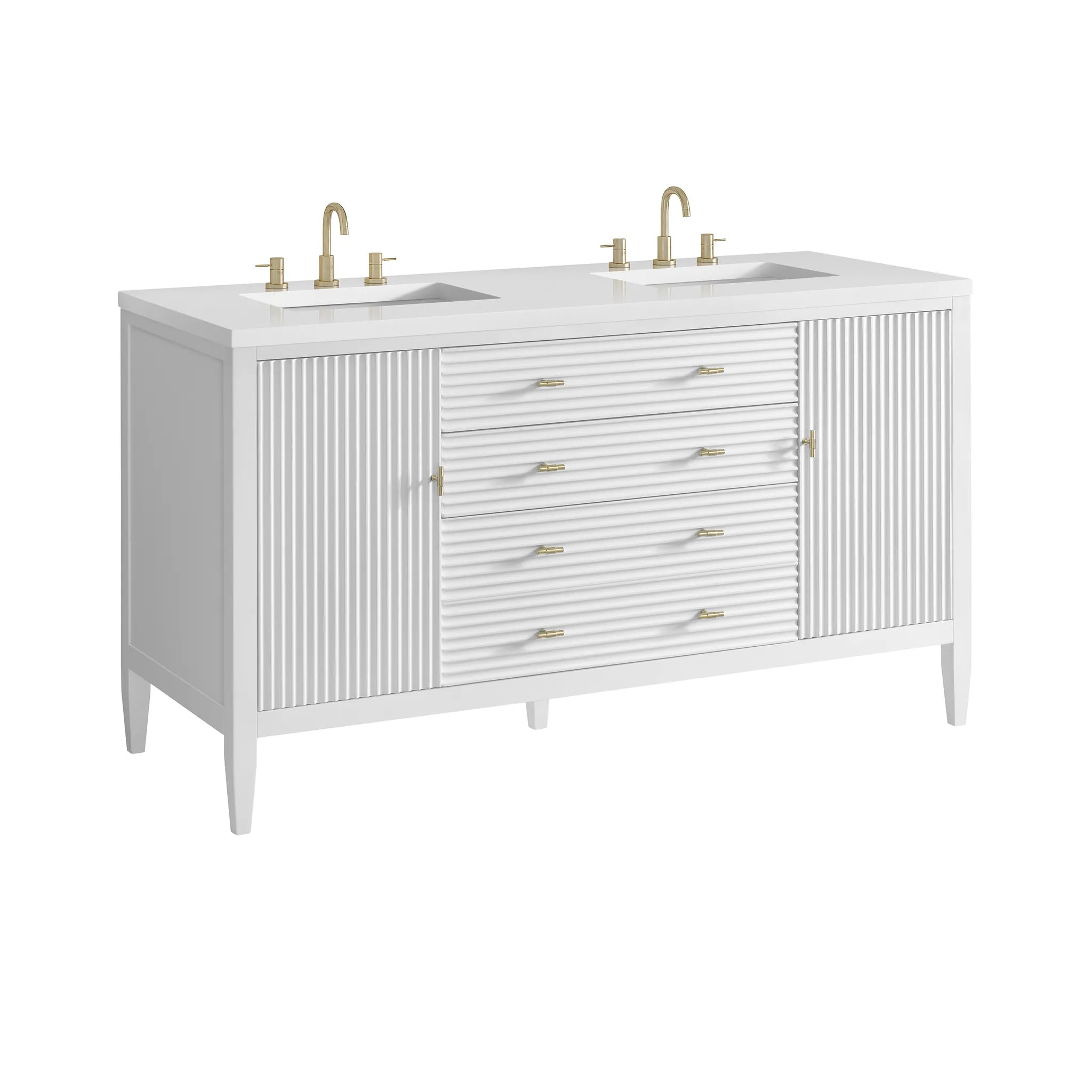 60" Myrrin Double Vanity in Bright White-White Zeus Silestone-8" Widespread image 11