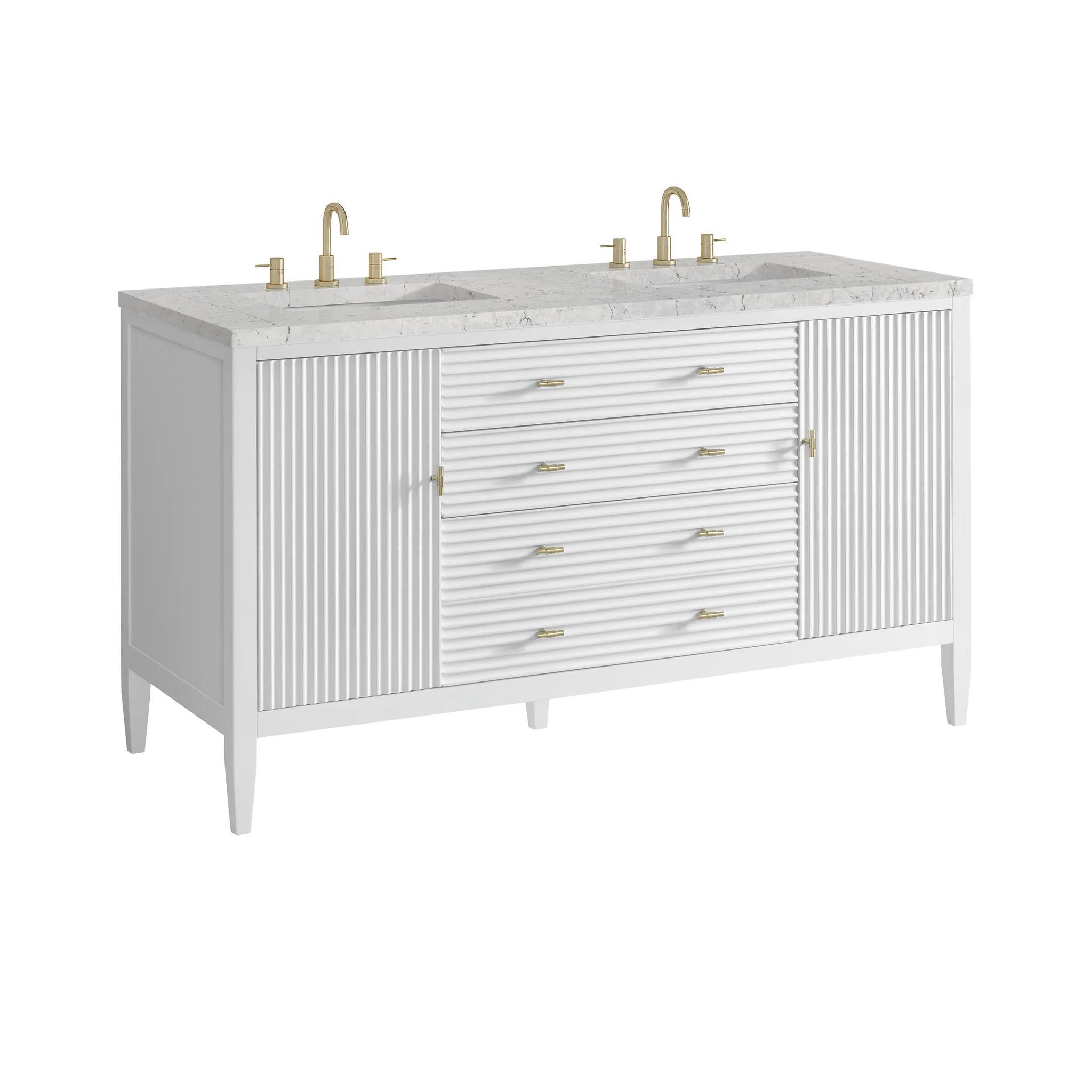 60" Myrrin Double Vanity in Bright White Wireless Charger-Eternal Jasmine Pearl Silestone-8" Widespread image 11