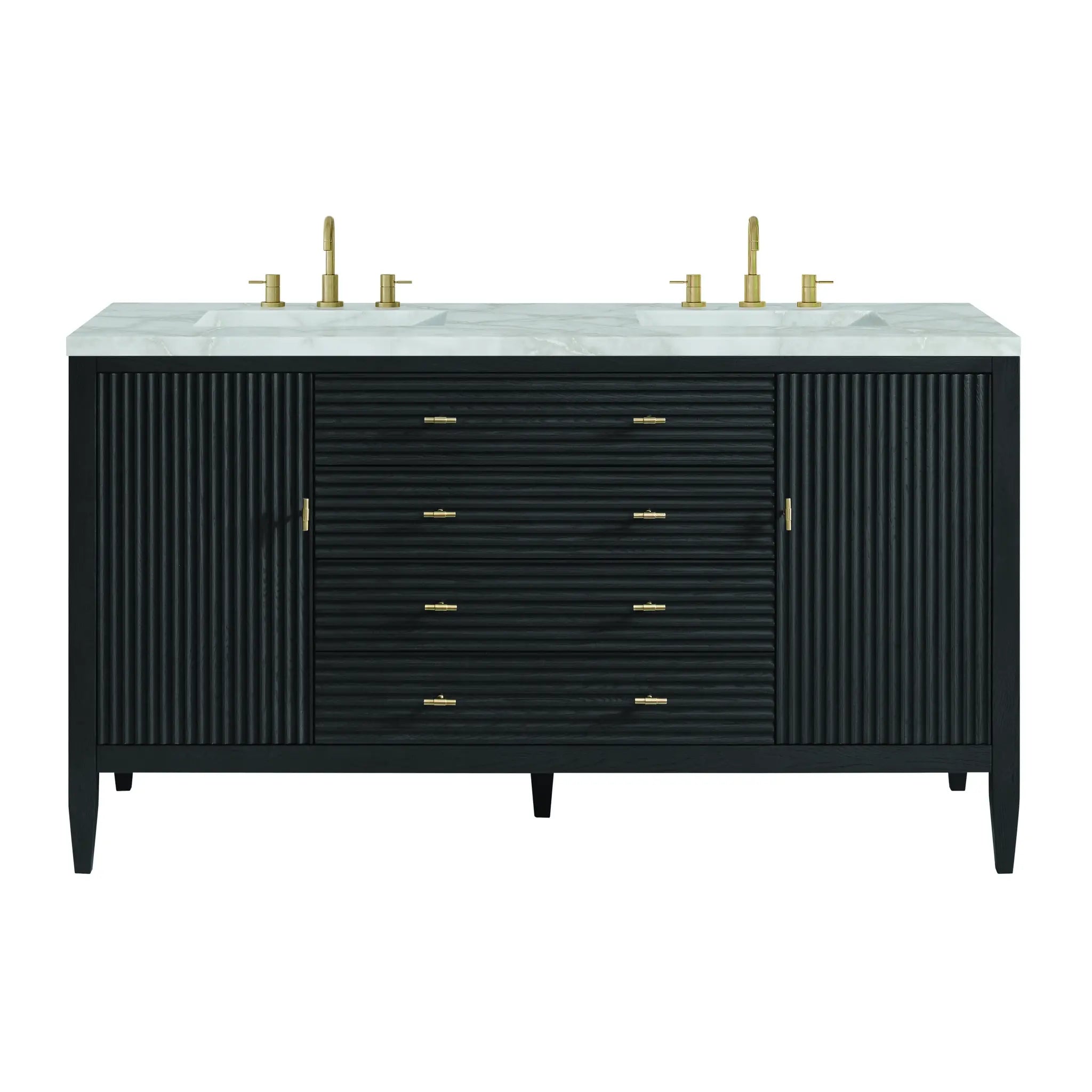 60" Myrrin Double Vanity in Carbon Oak by James Martin Vanities