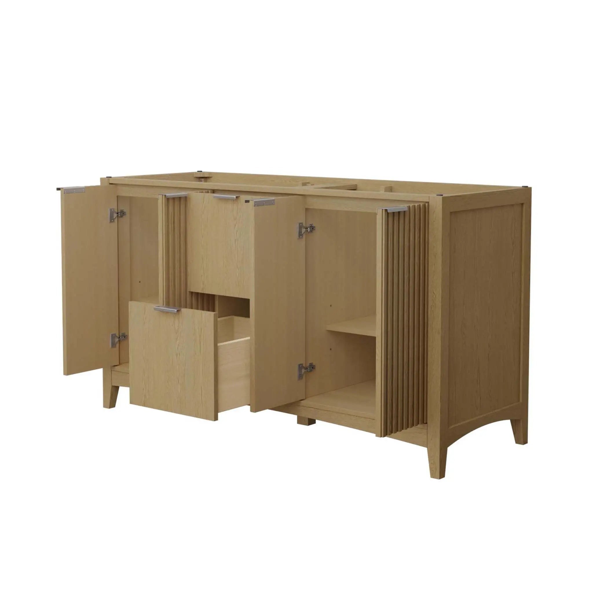 60" Palmilla Double Bathroom Vanity in Natural Oak with Brushed Nickel Trim by Wyndham
