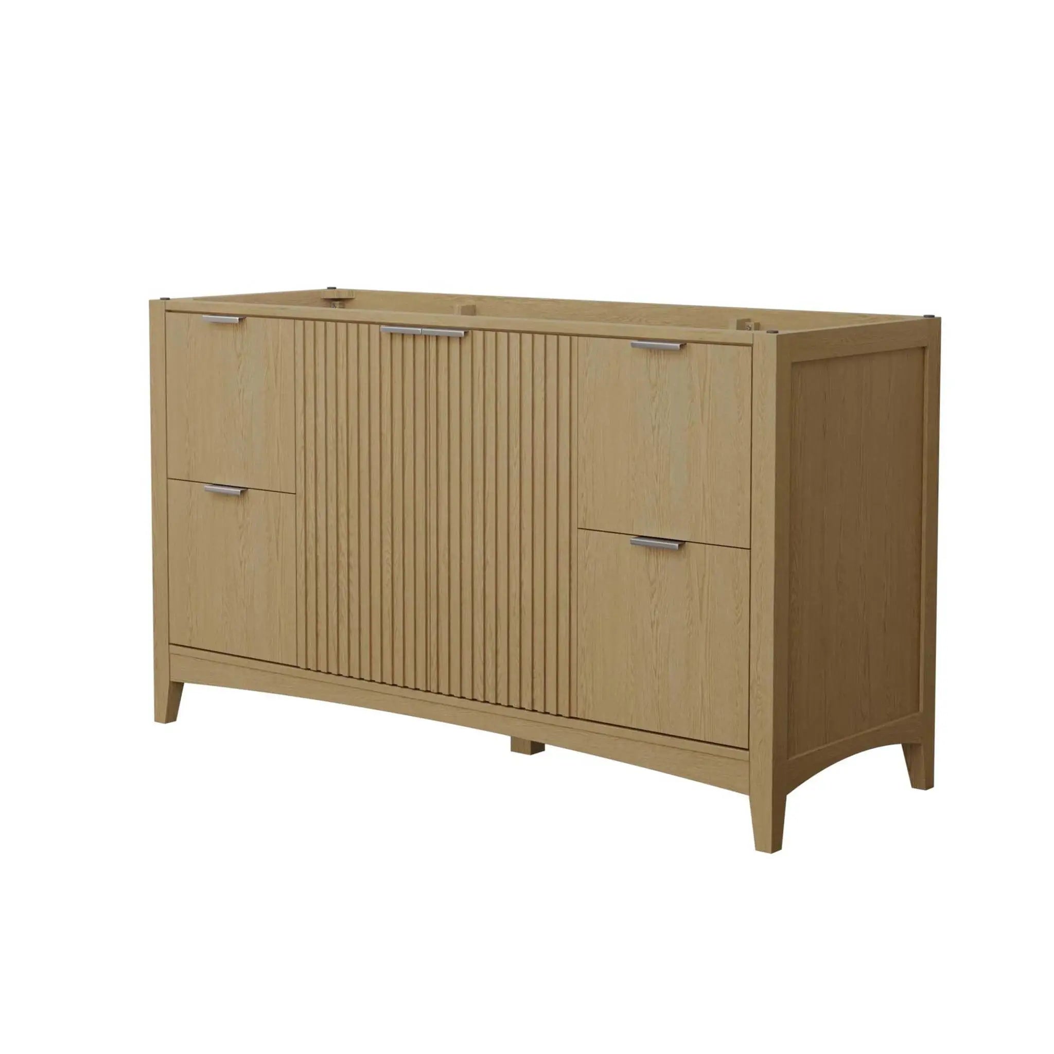 60" Palmilla Single Bathroom Vanity in Natural Oak with Brushed Nickel Trim by Wyndham