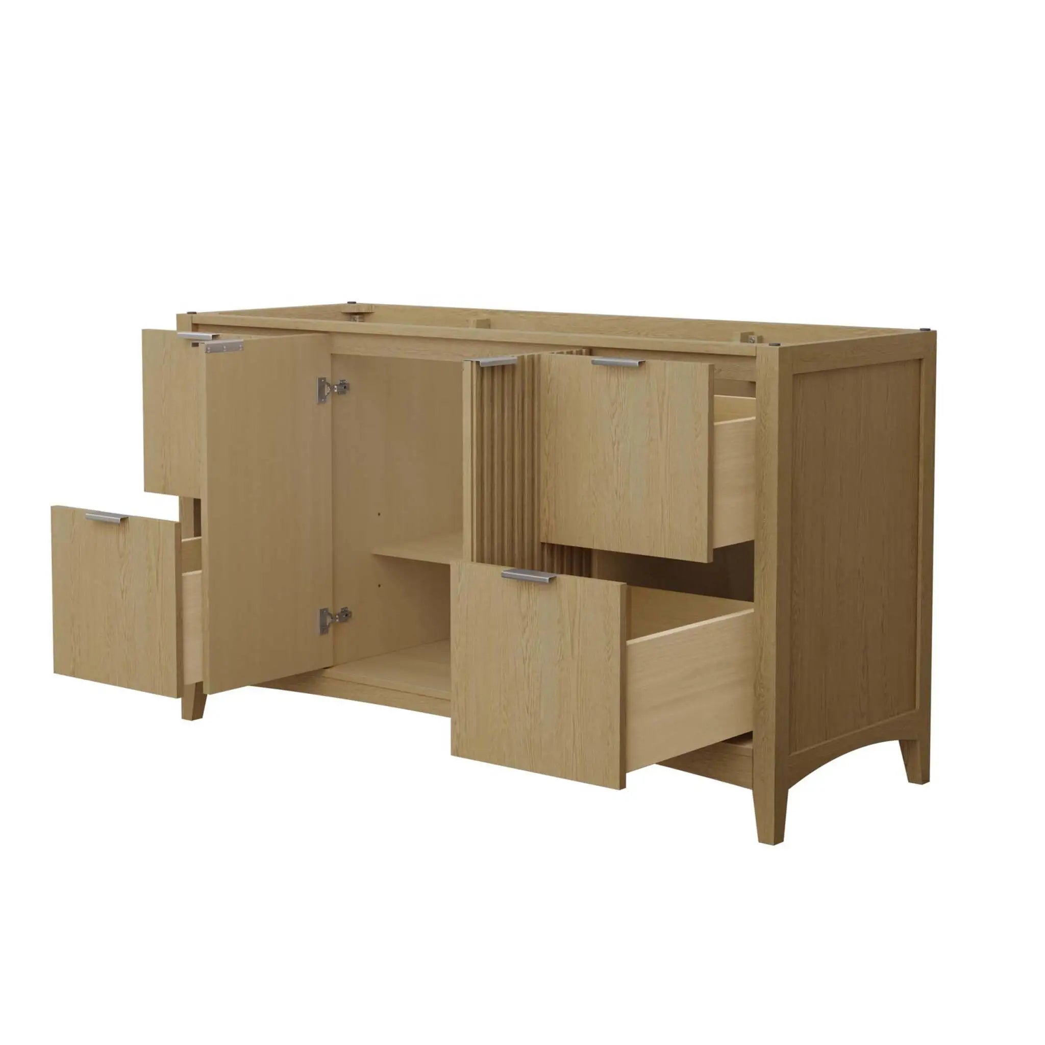 60" Palmilla Single Bathroom Vanity in Natural Oak with Brushed Nickel Trim by Wyndham