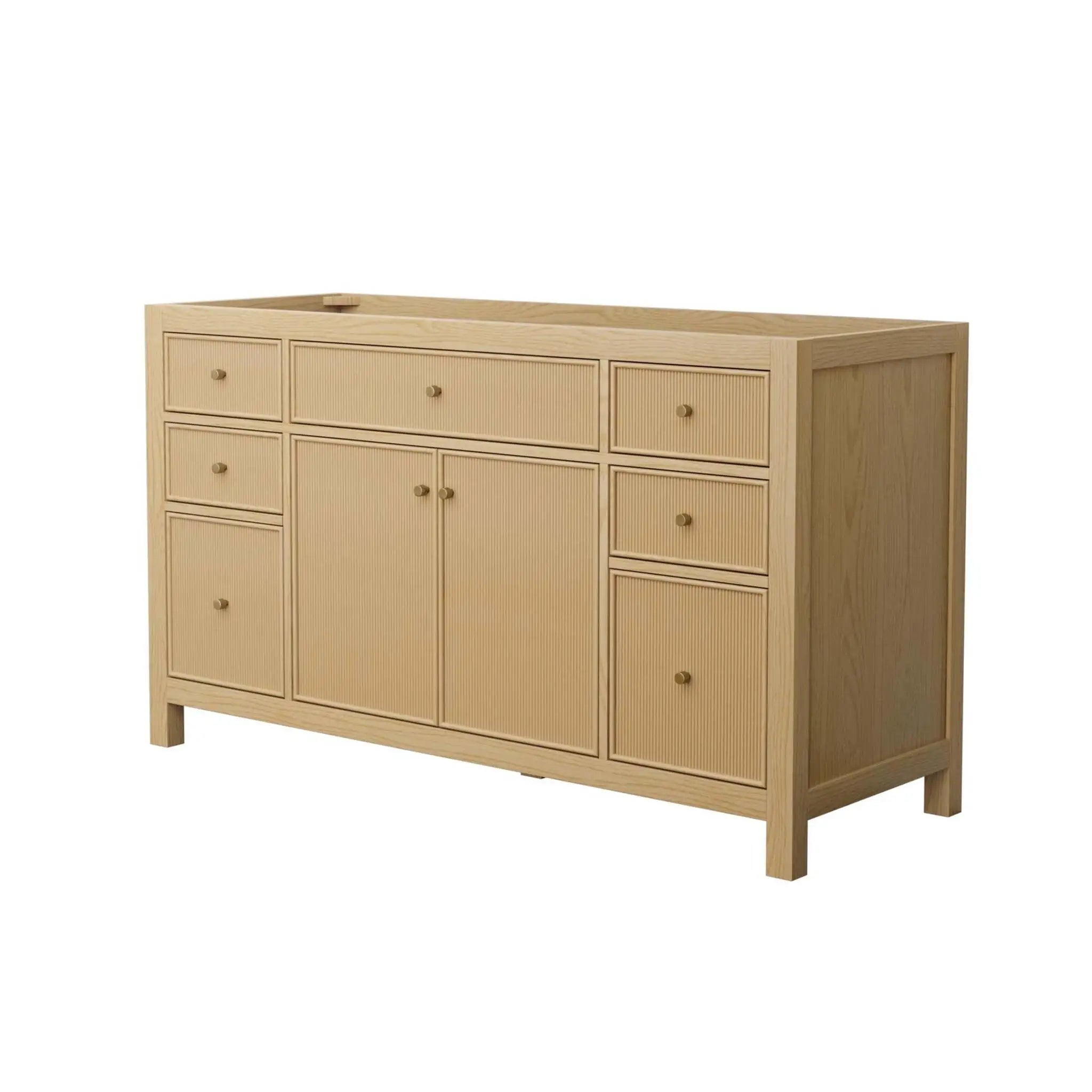 60" Pendry Single Bathroom Vanity in Tanned Oak with Brushed Gold Trim by Wyndham