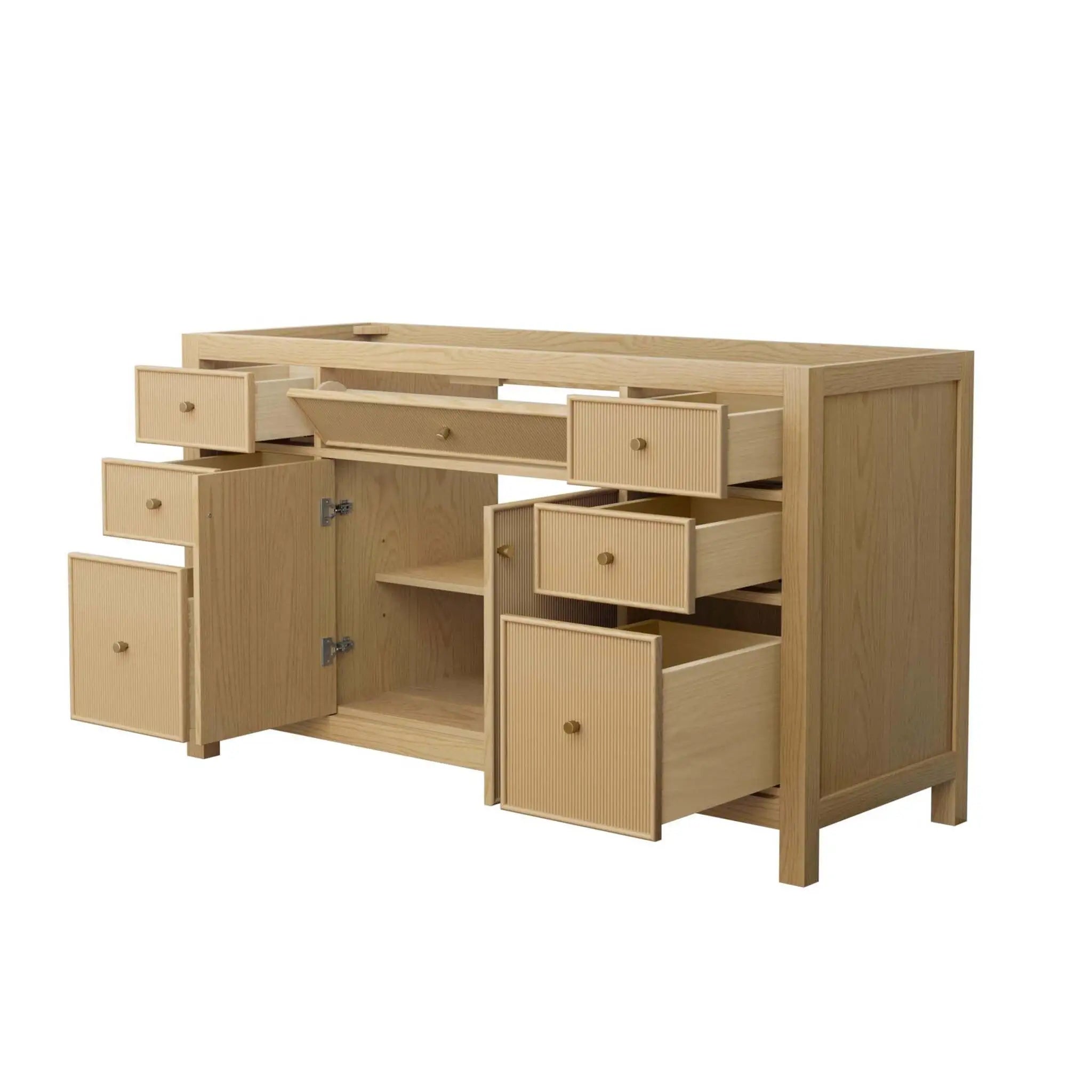 60" Pendry Single Bathroom Vanity in Tanned Oak with Brushed Gold Trim by Wyndham