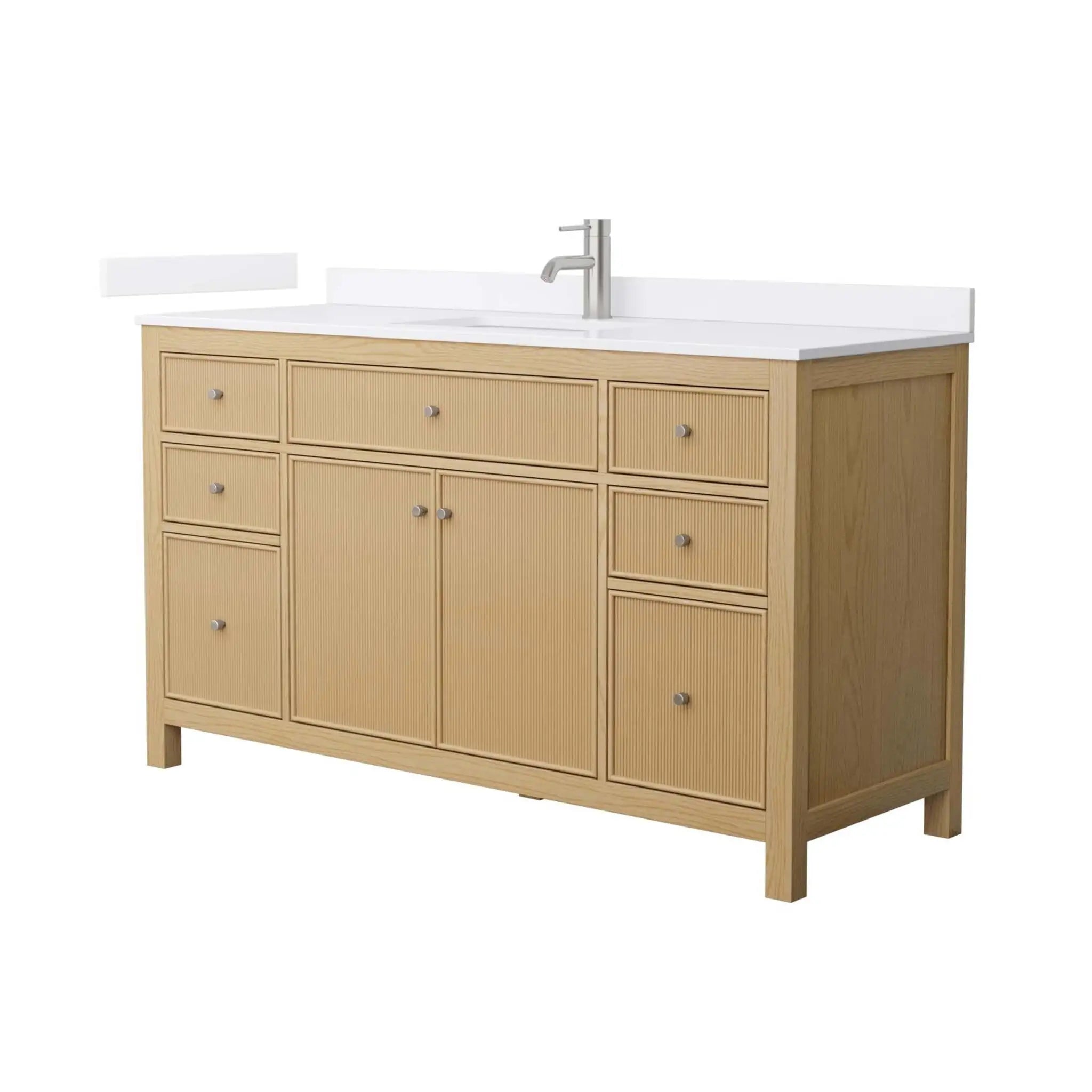 60" Pendry Single Bathroom Vanity in Tanned Oak with Brushed Nickel Trim by Wyndham