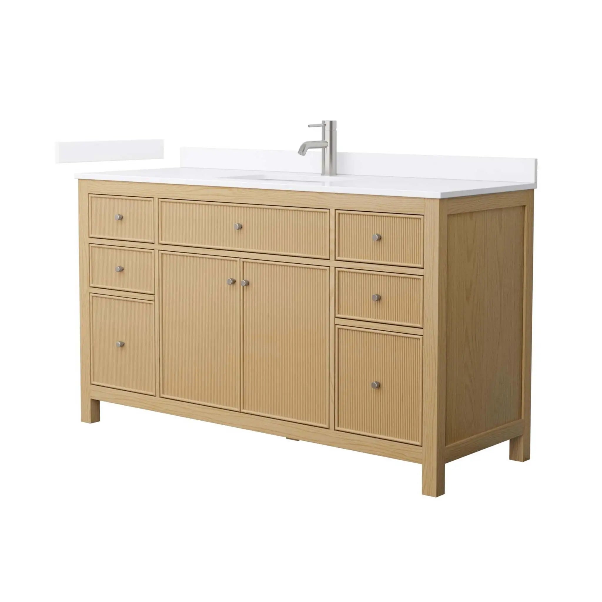 60" Pendry Single Bathroom Vanity in Tanned Oak with Brushed Nickel Trim by Wyndham
