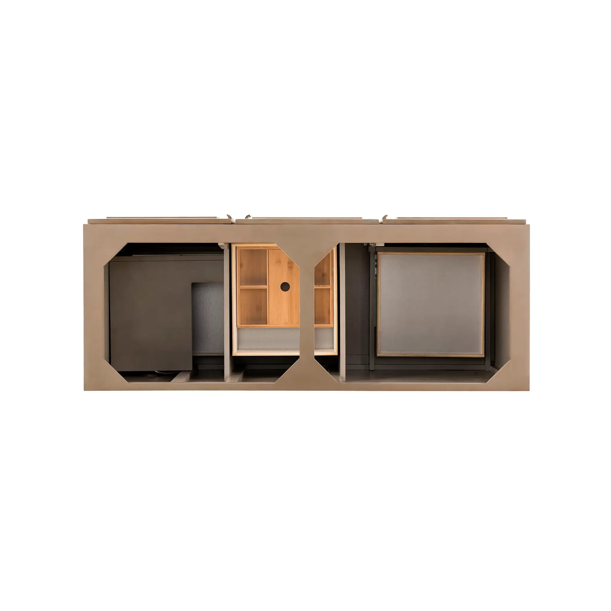 60" Portland Double Vanity in Whitewashed Walnut-Cabinet Only-Not Available image 1
