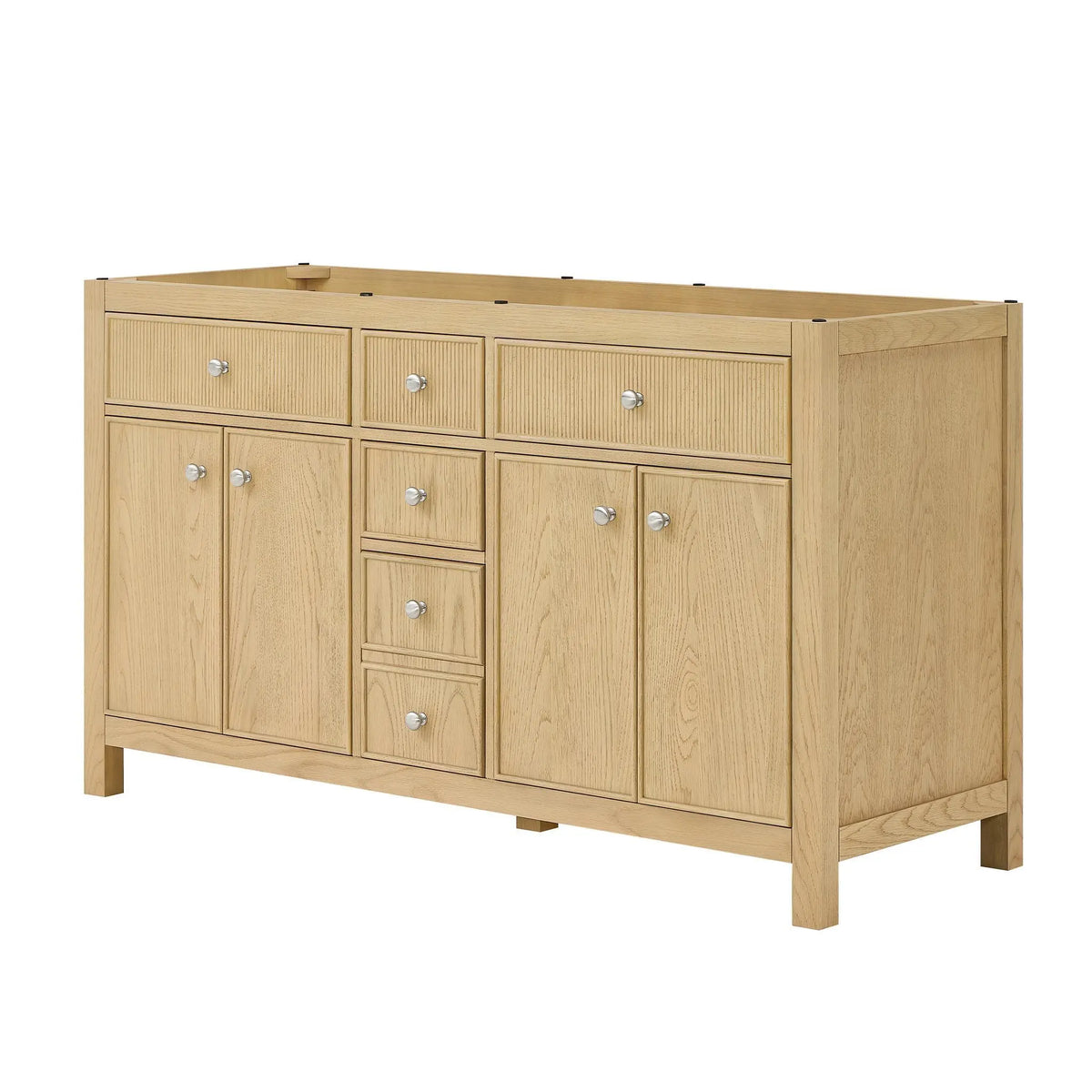 60" Rian Double Bathroom Vanity Scandinavian Oak Brushed Nickel Trim by wyndham View 20
