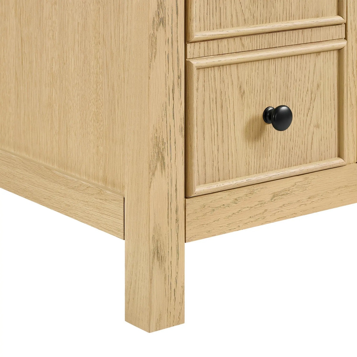 60" Rian Double Bathroom Vanity Scandinavian Oak Matte Black Trim by wyndham 3