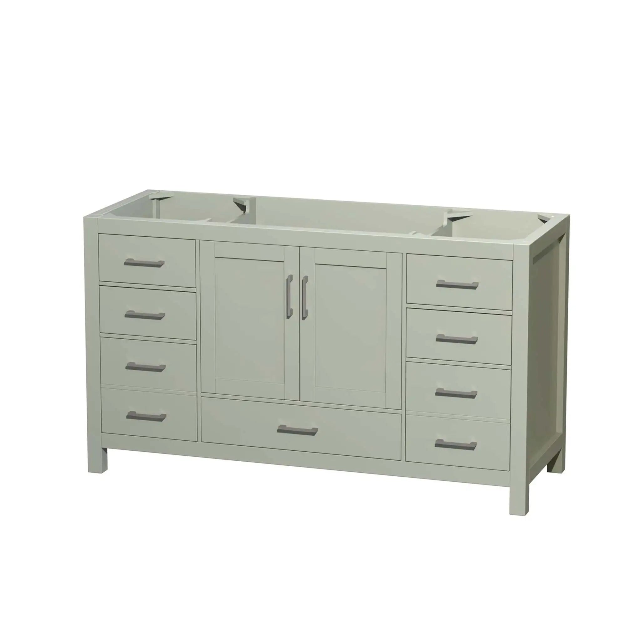 60" Sheffield 60 inch Single Bathroom Vanity in Light Green with Brushed Nickel Trim by Wyndham
