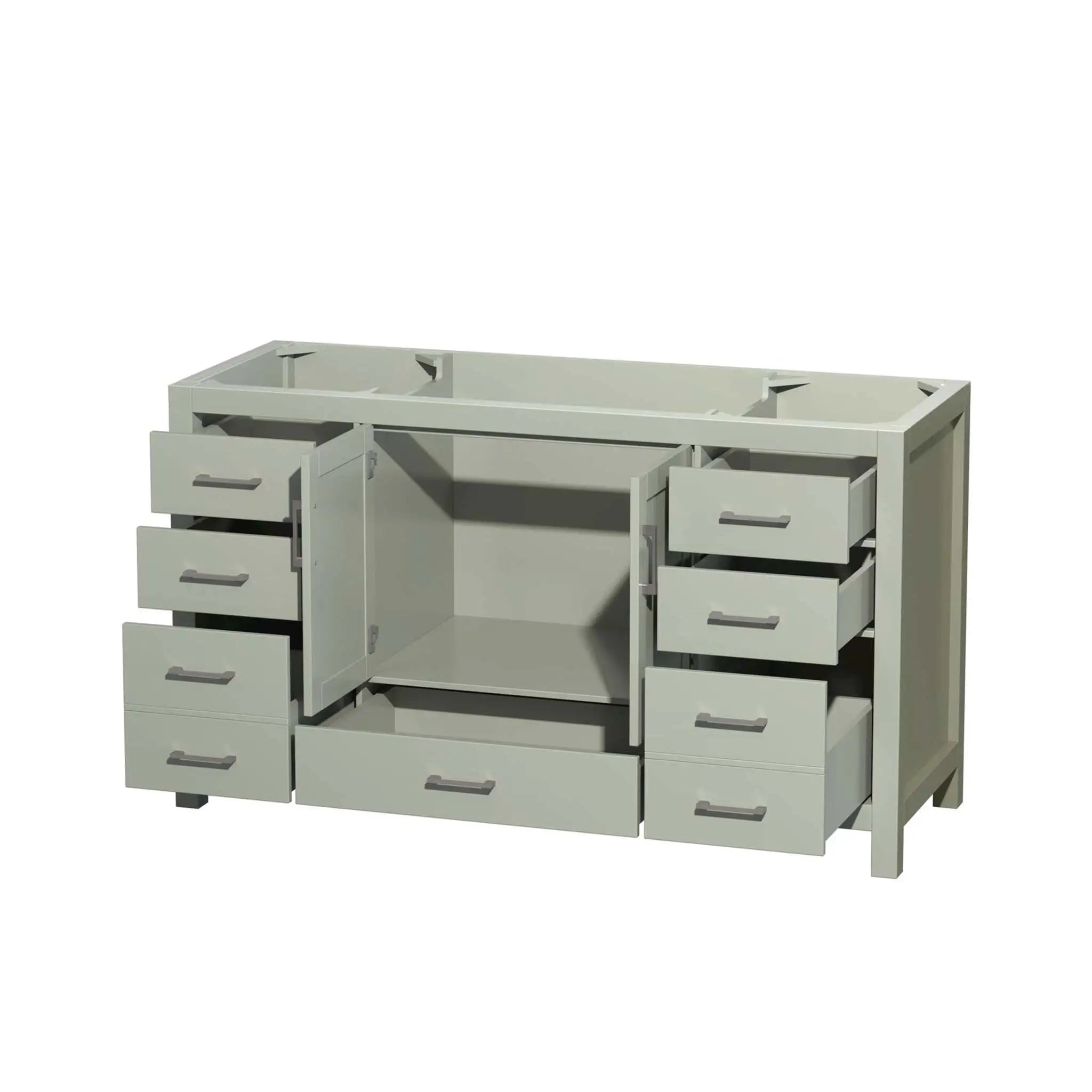 60" Sheffield 60 inch Single Bathroom Vanity in Light Green with Brushed Nickel Trim by Wyndham