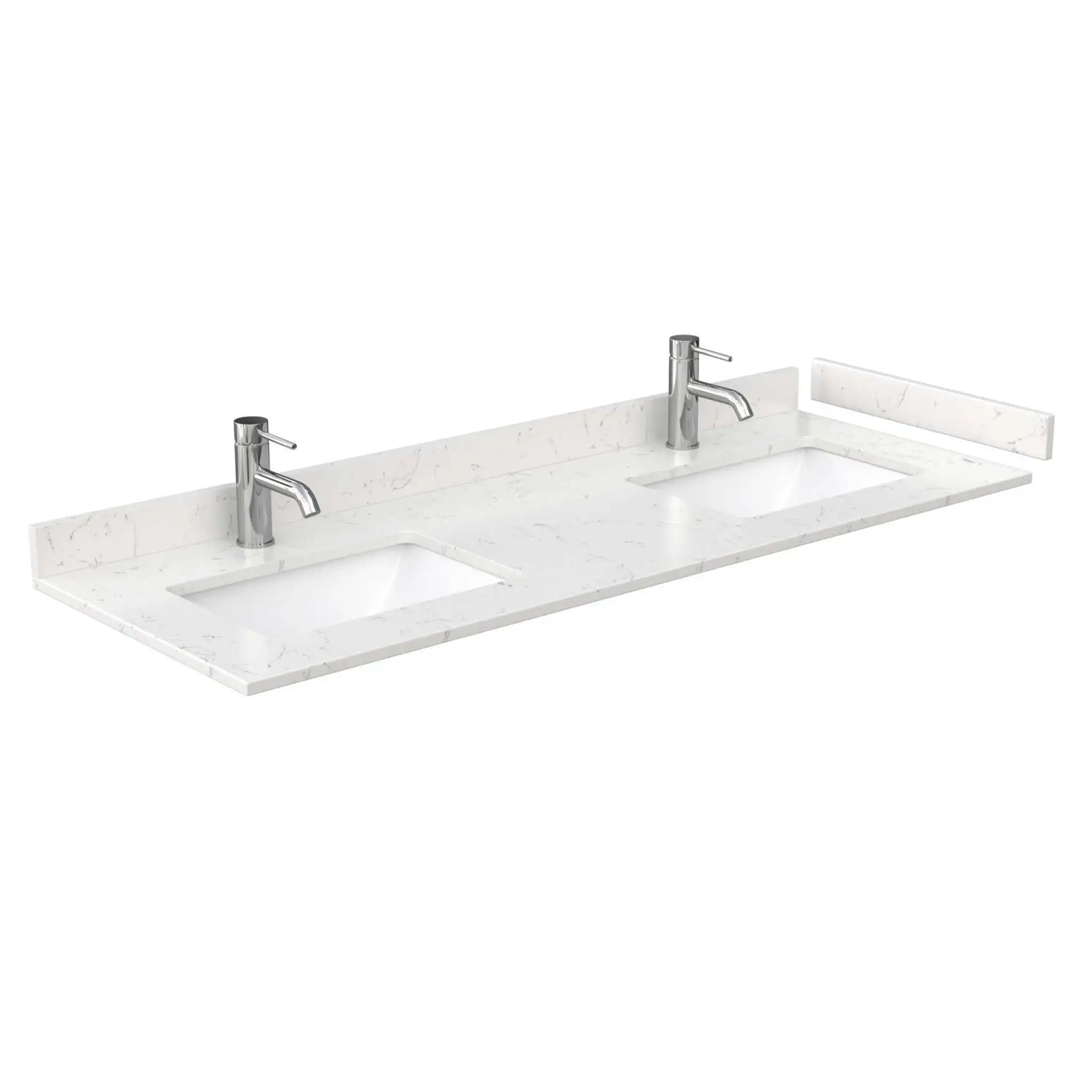 60" Sheffield Double Bathroom Vanity in White with Brushed Chrome Trim by Wyndham