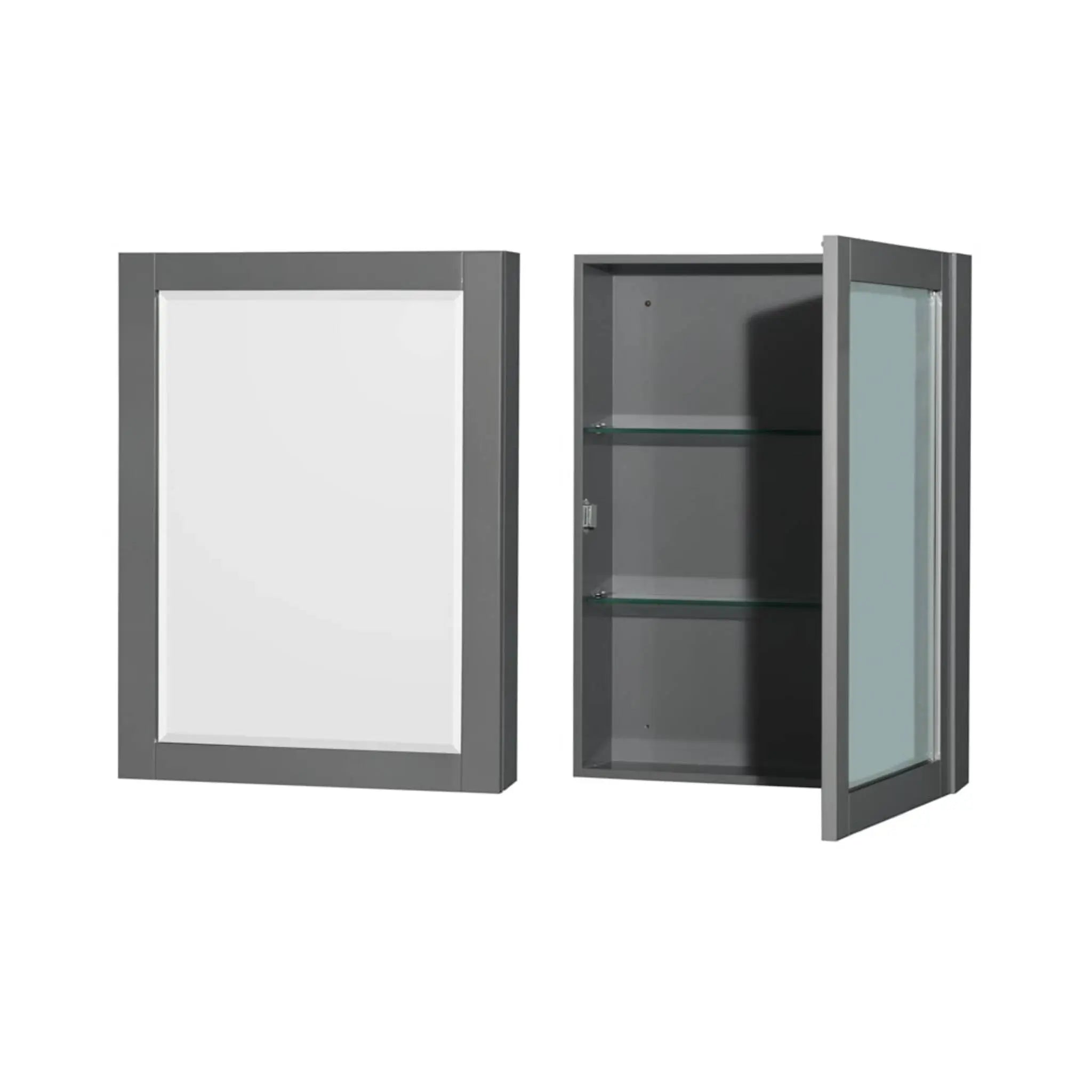 60" Sheffield Single Bathroom Vanity in Dark Gray with Brushed Chrome Trim & Medicine Cabinet by Wyndham