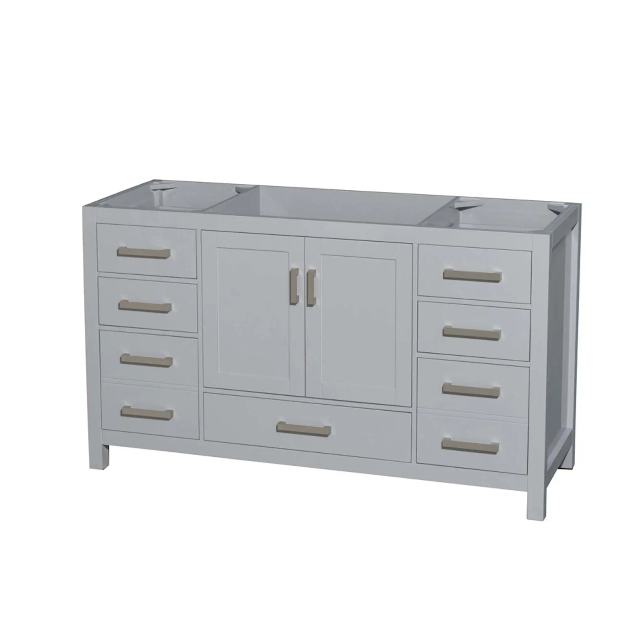 60" Sheffield Single Bathroom Vanity in Gray with Brushed Chrome Trim by Wyndham