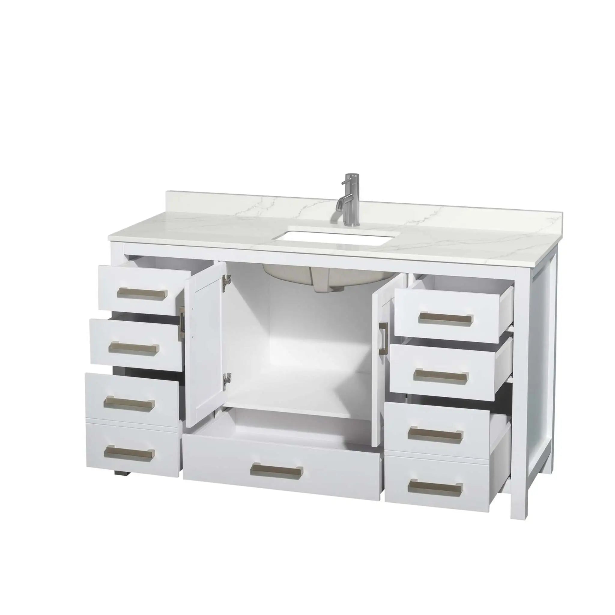60" Sheffield Single Bathroom Vanity in White with Brushed Chrome Trim by Wyndham