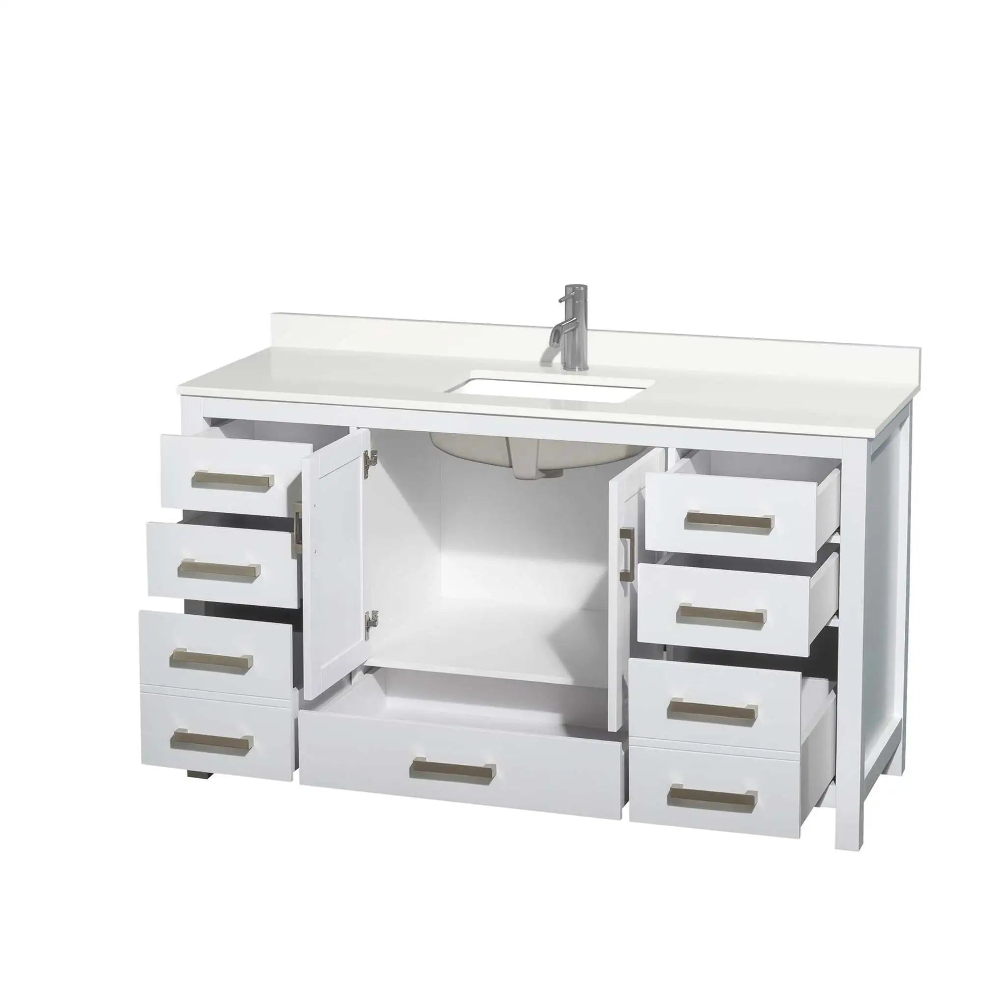 60" Sheffield Single Bathroom Vanity in White with Brushed Chrome Trim by Wyndham