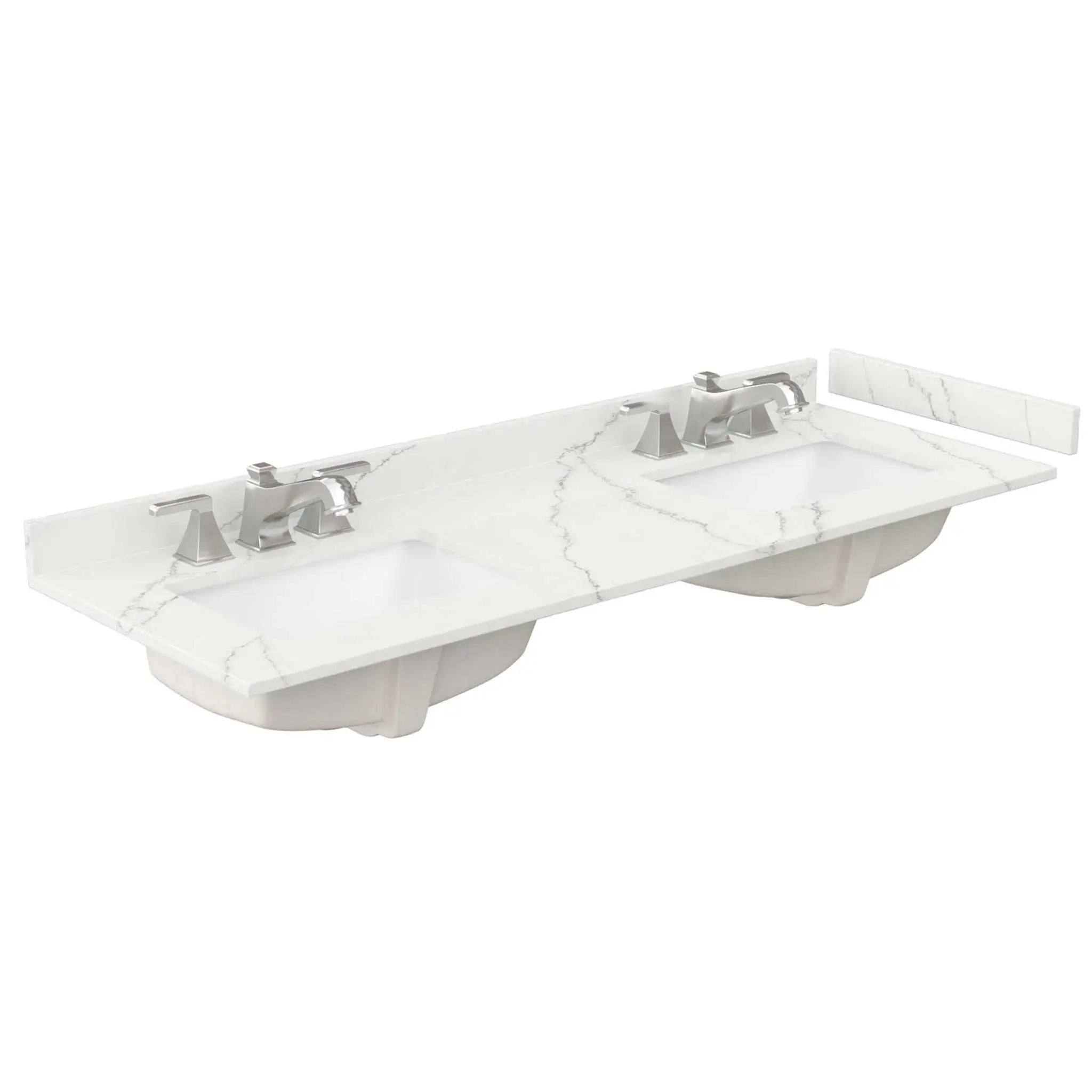 60" Strada Double Bathroom Vanity in Dark Gray with Satin Bronze Trim by Wyndham
