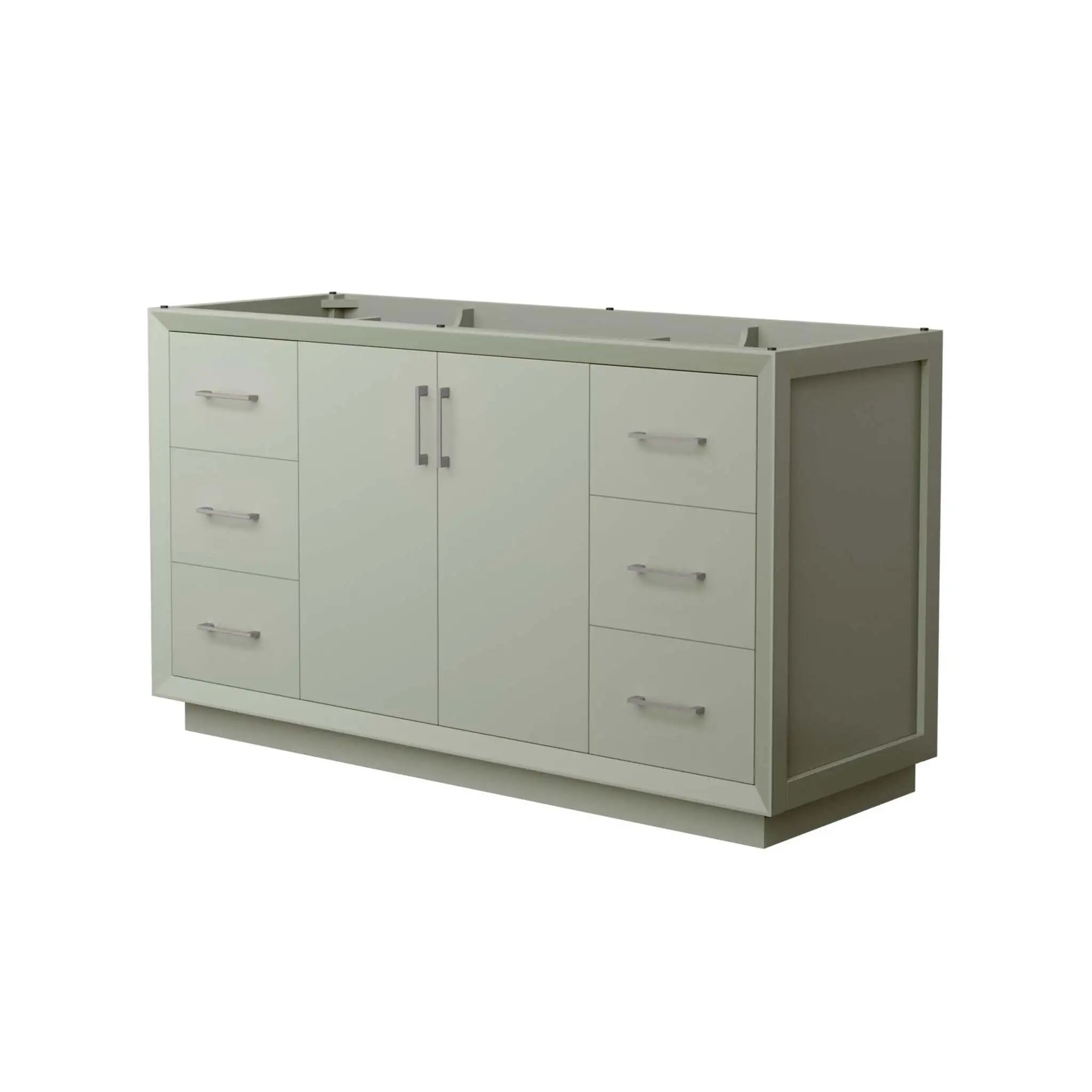 60" Strada Single Bathroom Vanity in Light Green with Brushed Nickel Trim by Wyndham