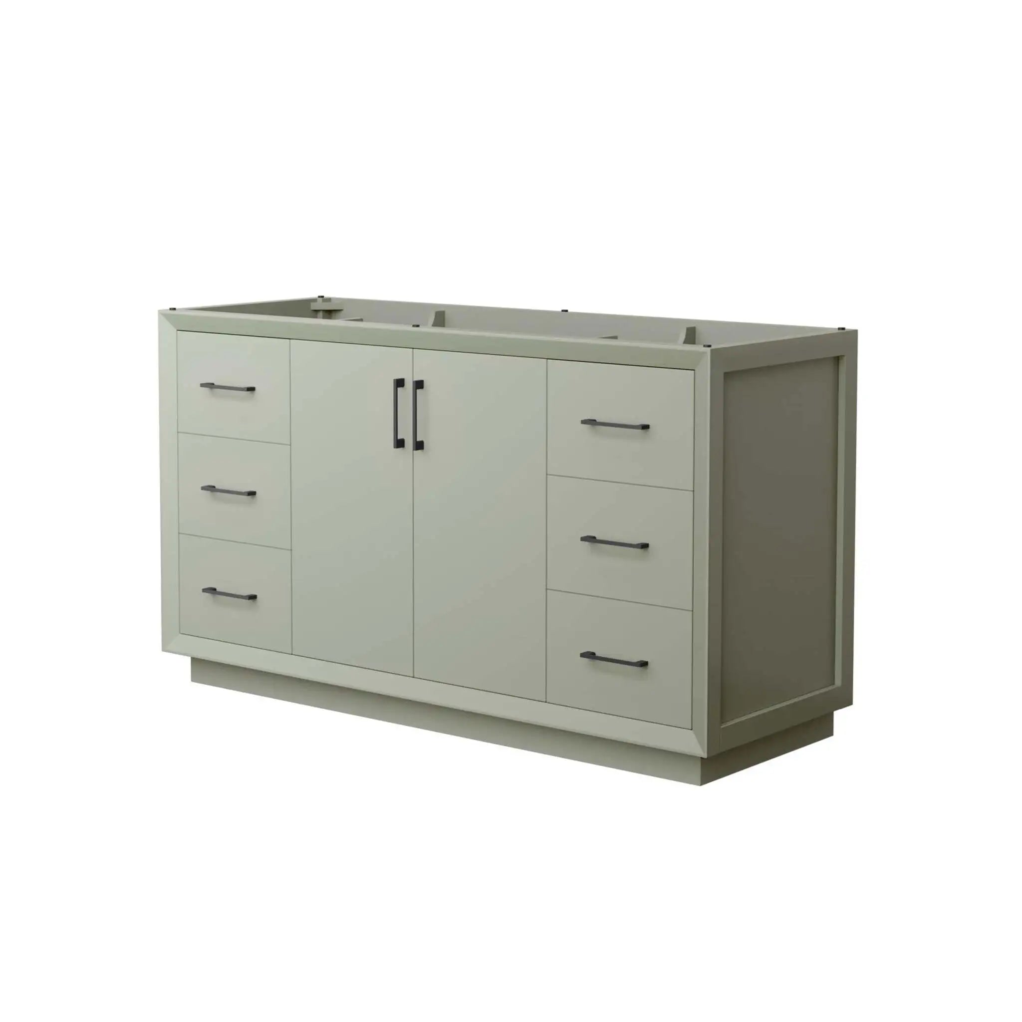 60" Strada Single Bathroom Vanity in Light Green with Matte Black Trim by Wyndham
