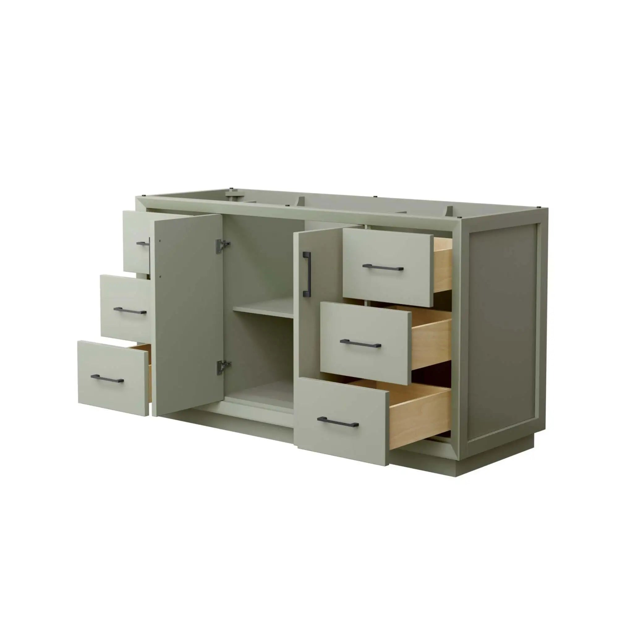 60" Strada Single Bathroom Vanity in Light Green with Matte Black Trim by Wyndham