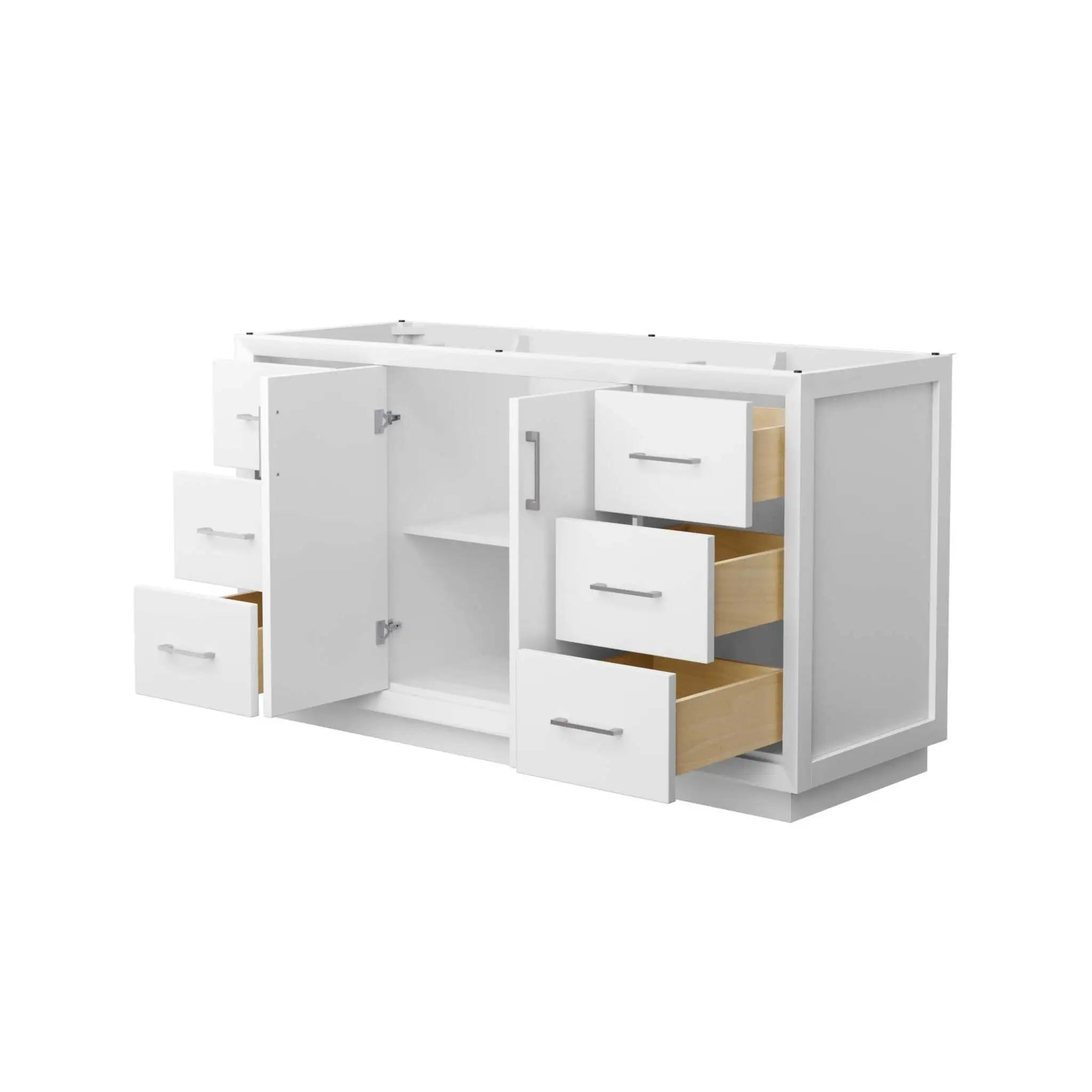 60" Strada Single Bathroom Vanity in White with Brushed Nickel Trim by Wyndham