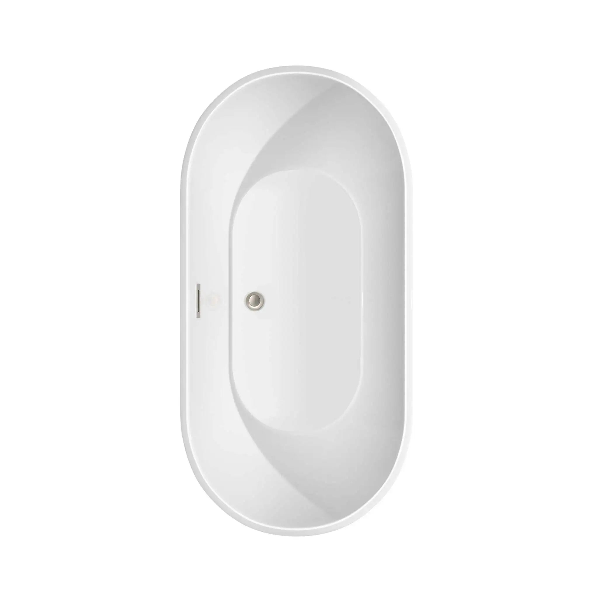 60" White Freestanding Bathtub, Brushed Nickel Trim - Brooklyn by Wyndham (WCOBT200060BNTRIM) image 4
