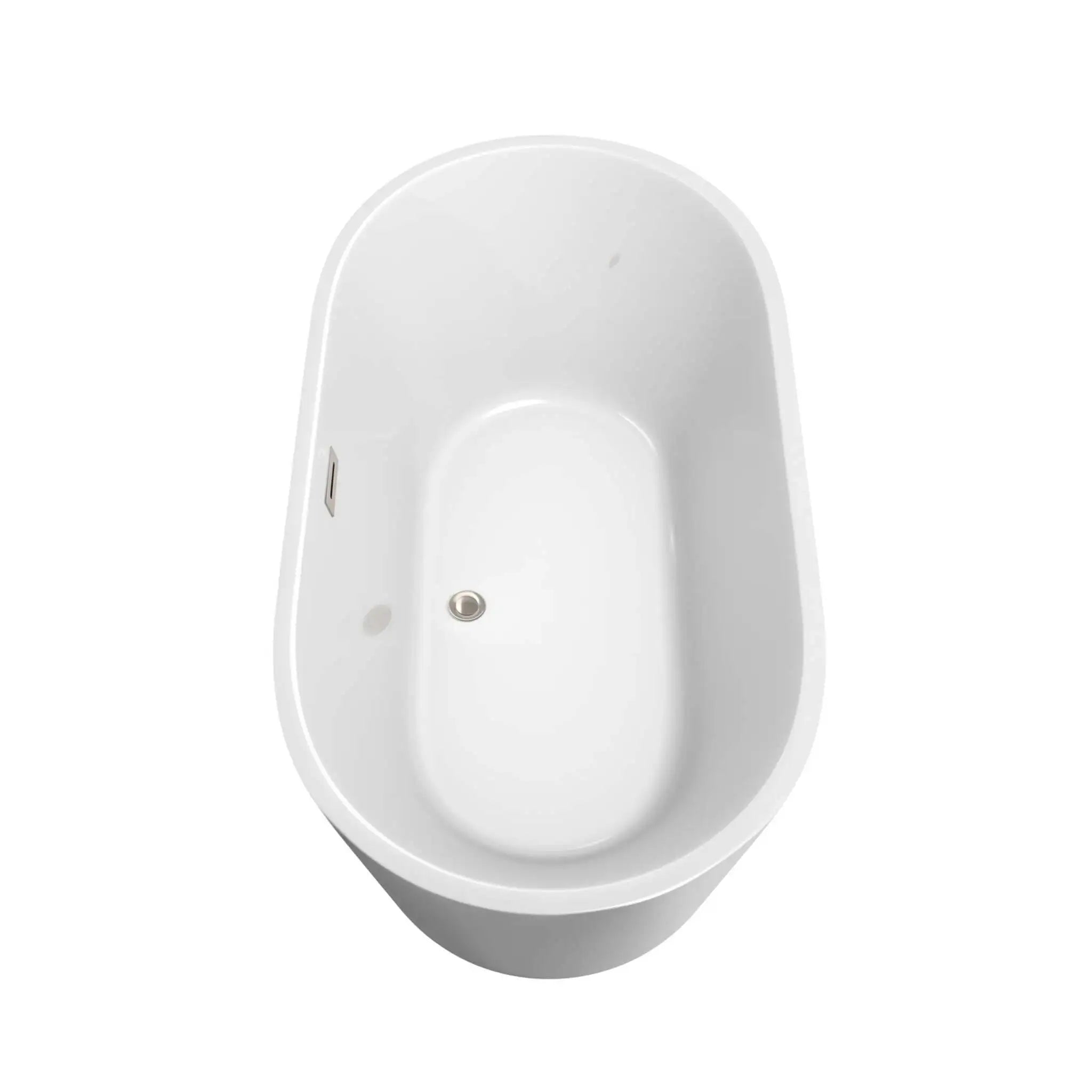 60" White Freestanding Bathtub, Brushed Nickel Trim - Carissa by Wyndham (WCOBT101260BNTRIM) image 4