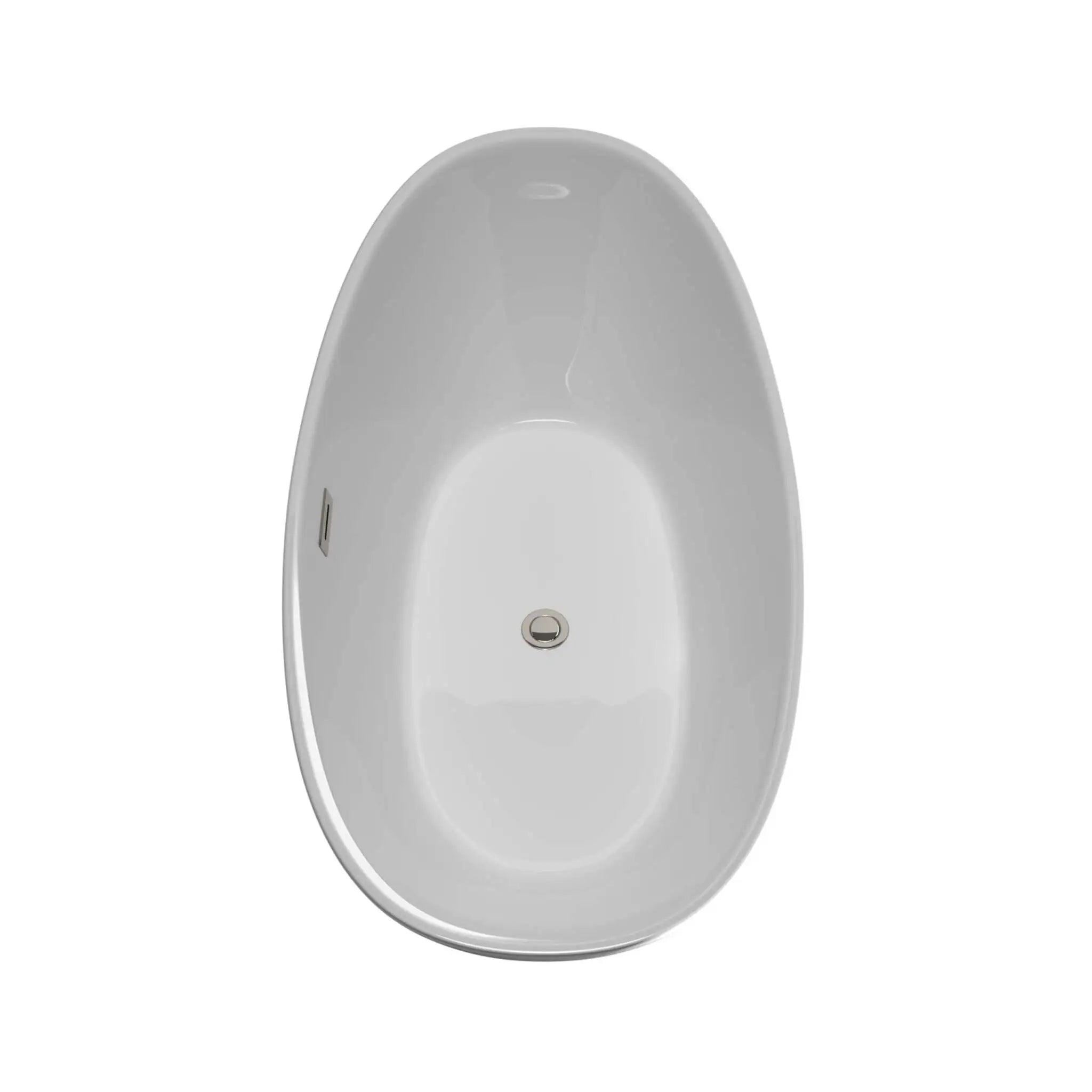 60" White Freestanding Bathtub, Brushed Nickel Trim - Dorrit by Wyndham (WCBTE652060BNTRIM) image 4