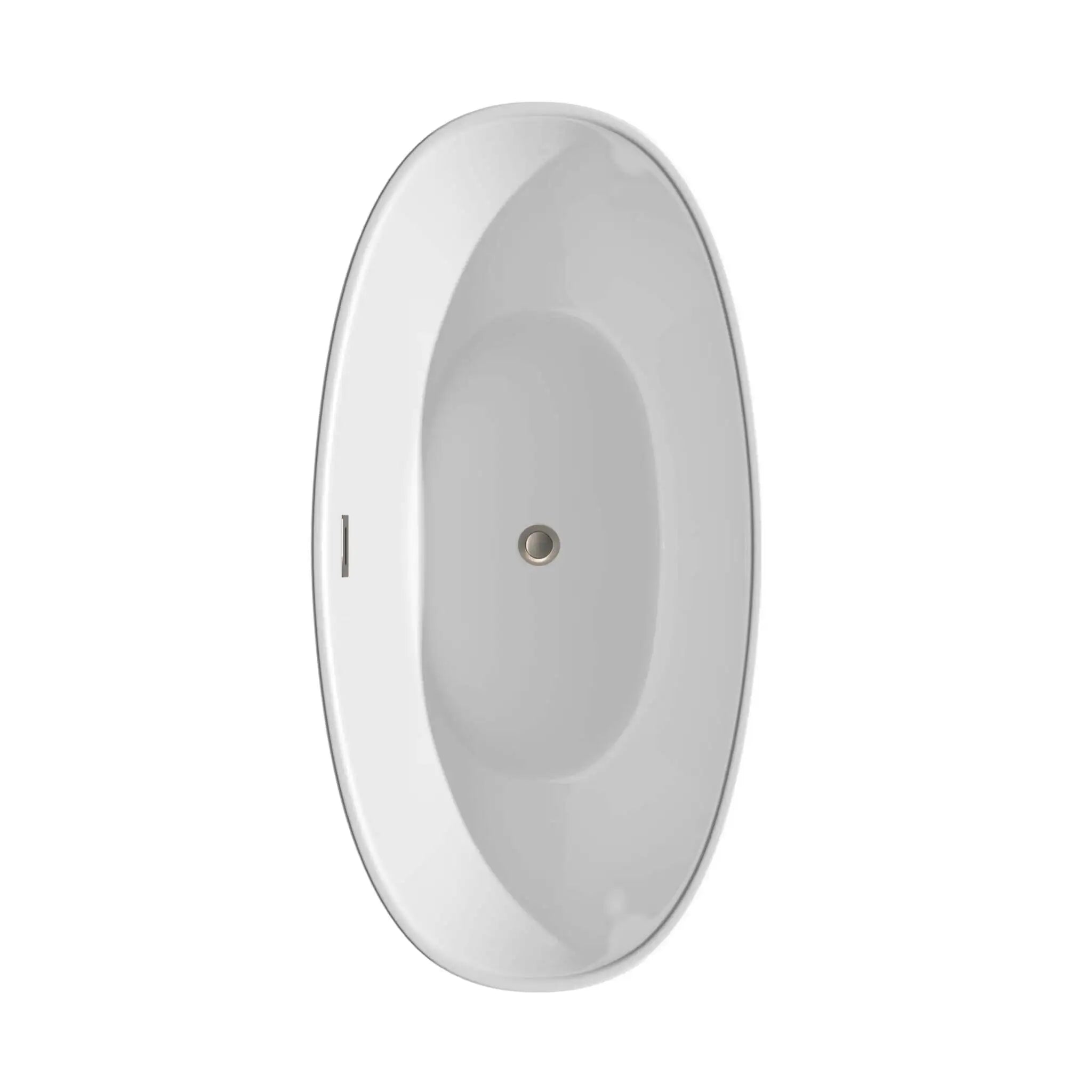 60" White Freestanding Bathtub, Brushed Nickel Trim - Dorrit by Wyndham (WCBTE652060BNTRIM) image 5